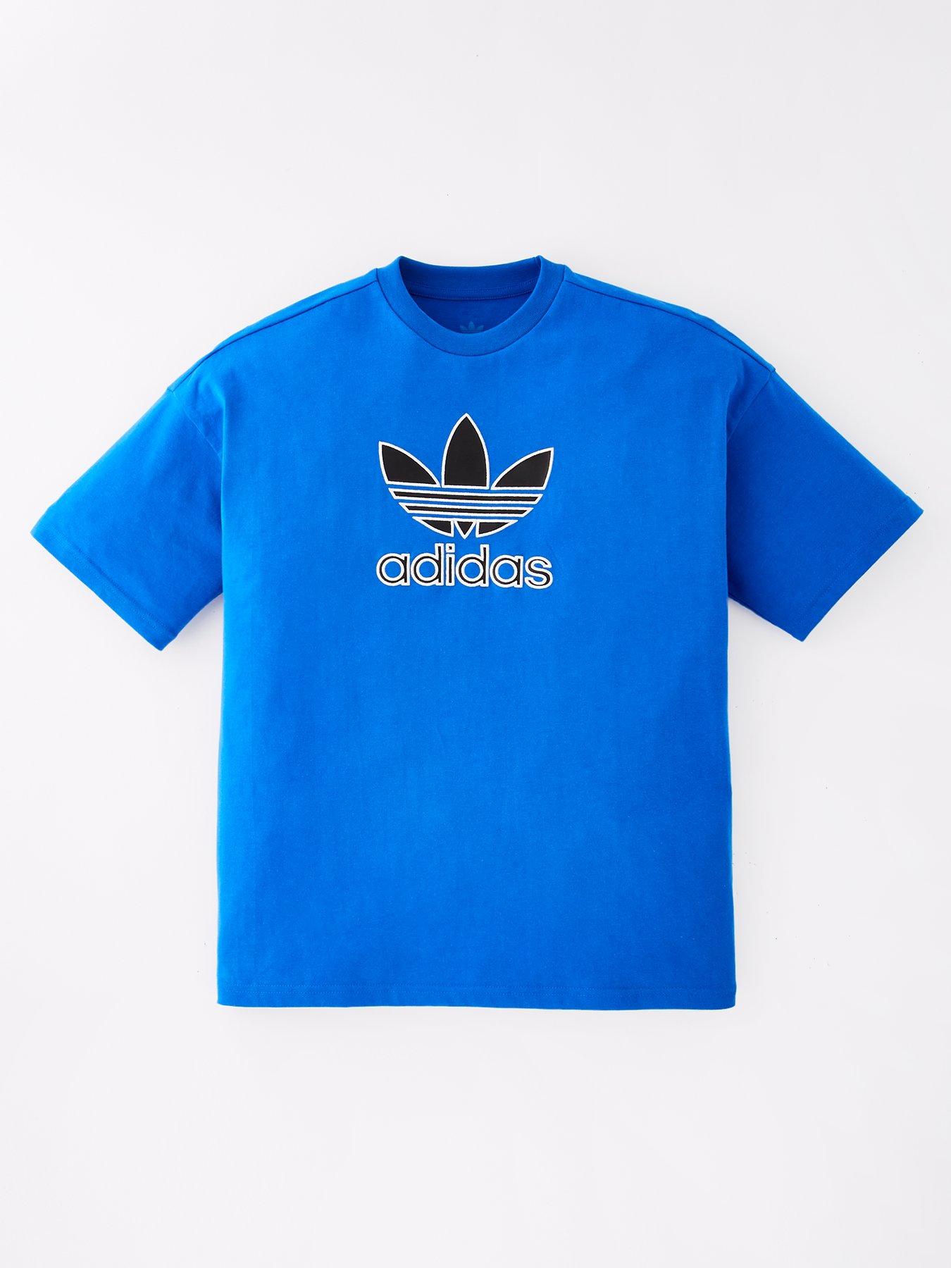 Image 1 of 4 of adidas Originals Junior Boys Oversize Trefoil T-Shirt - Blue