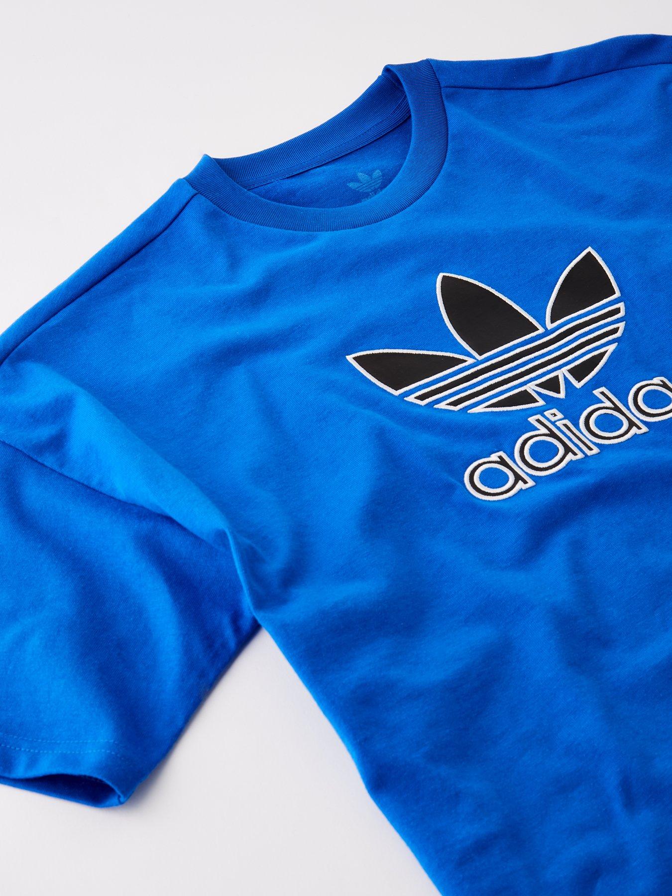 Image 4 of 4 of adidas Originals Junior Boys Oversize Trefoil T-Shirt - Blue