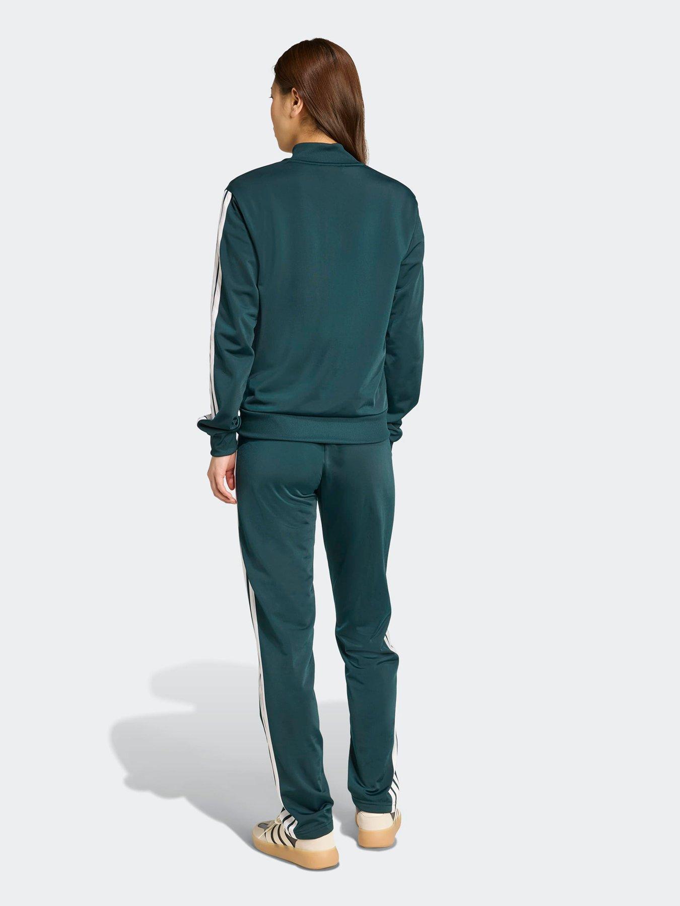 Image 2 of 5 of adidas Sportswear Women's Essentials 3-Stripes Tracksuit - Green