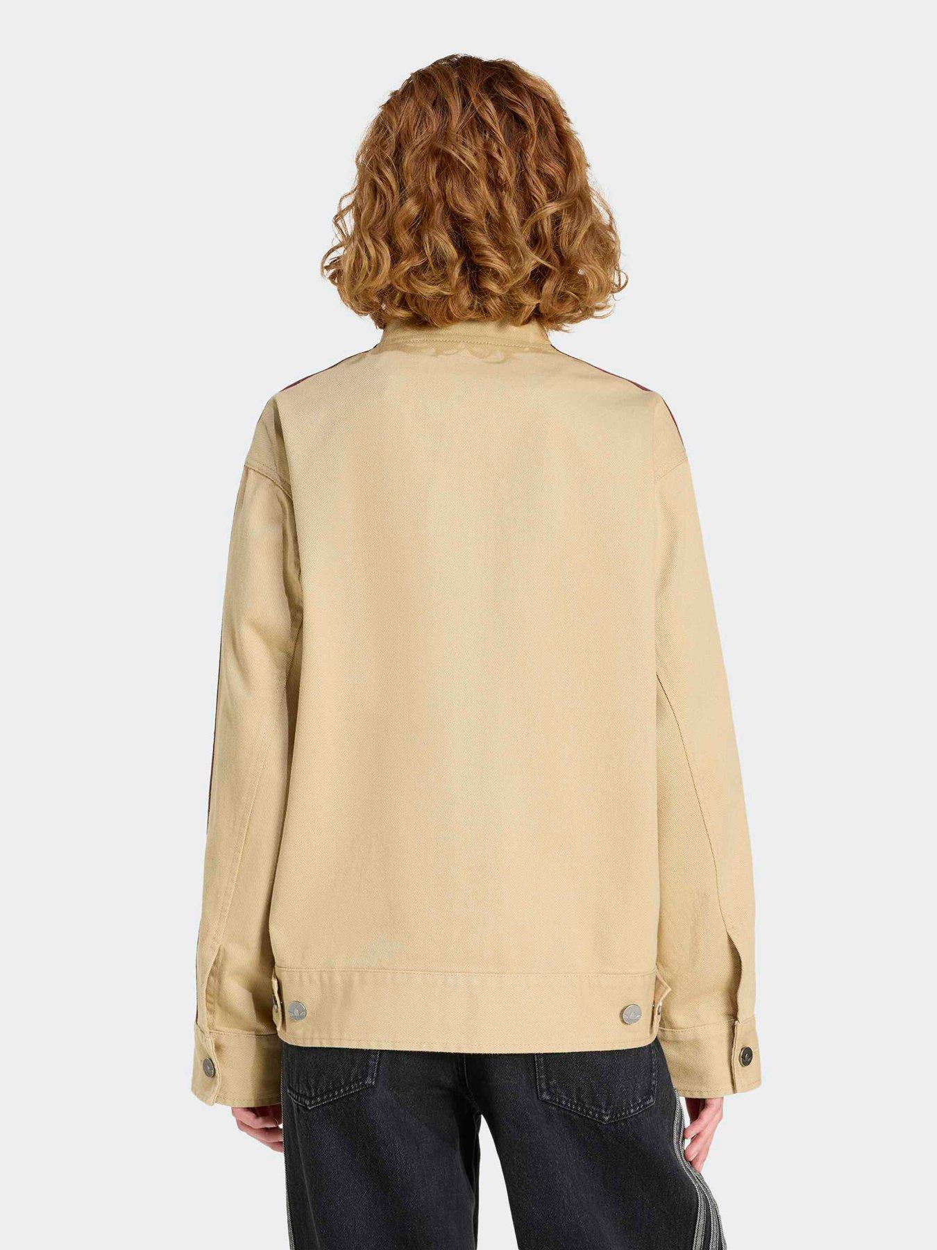  image of adidas-originals-womens-twill-firebird-jacket-khaki
