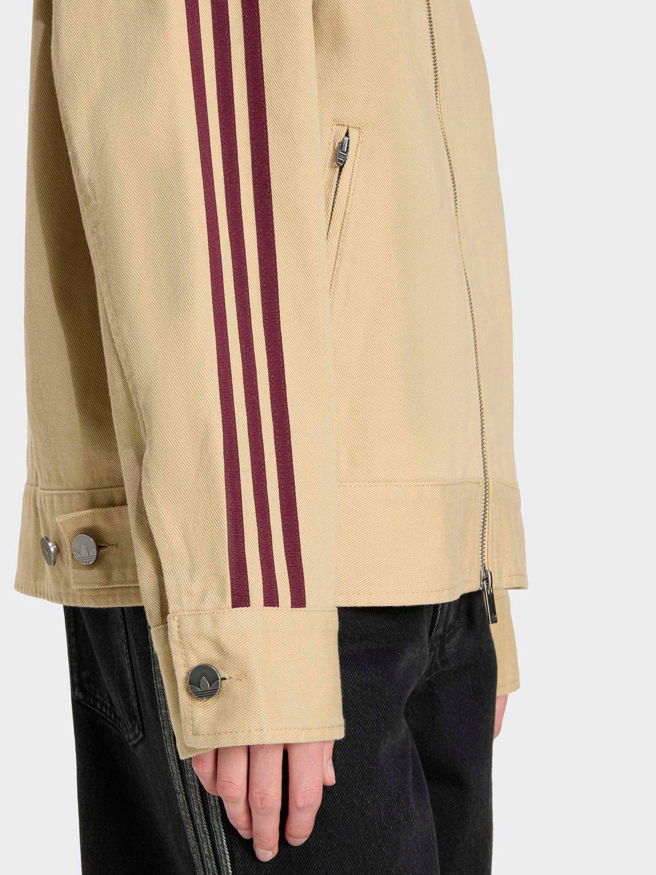  image of adidas-originals-womens-twill-firebird-jacket-khaki