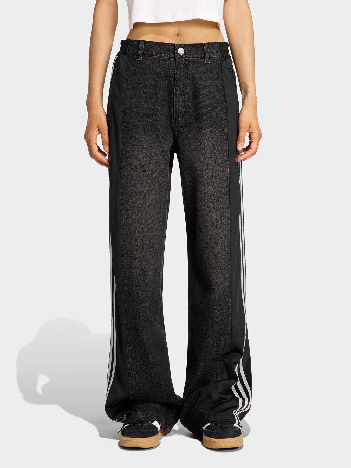 Image 1 of 5 of adidas Originals Womens Denim Firebird Pants - Black