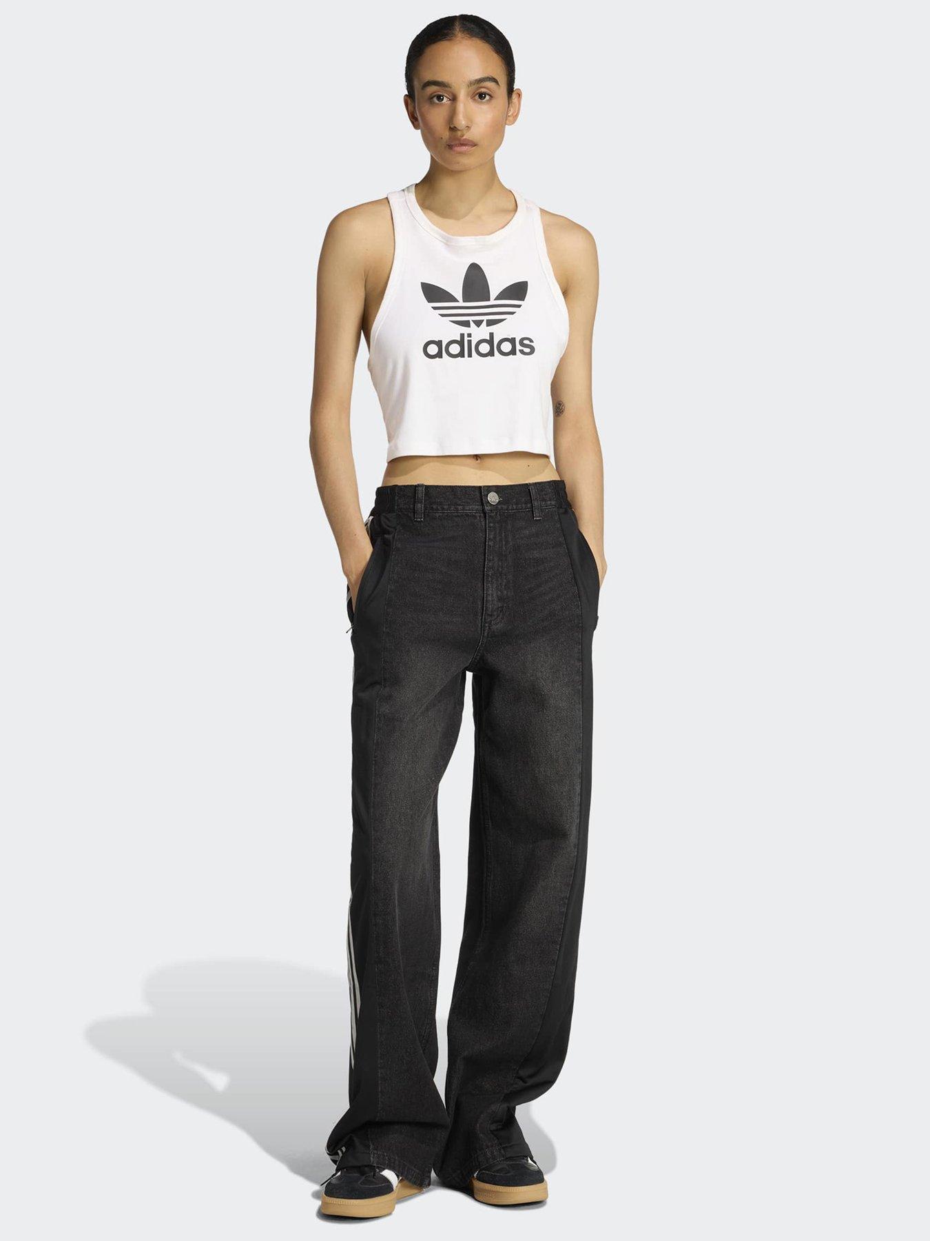 Image 3 of 5 of adidas Originals Womens Denim Firebird Pants - Black