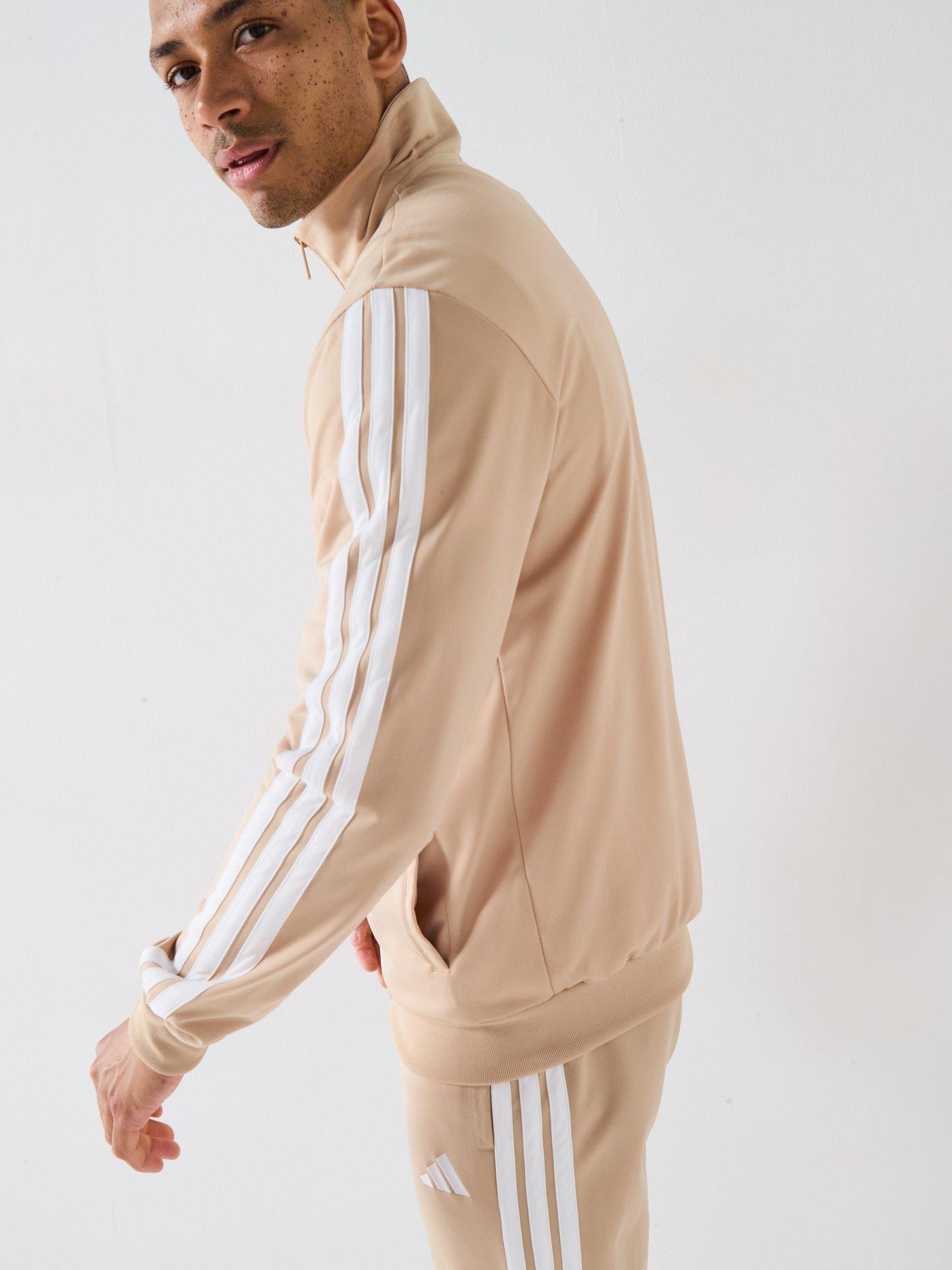 Image 5 of 6 of adidas Sportswear Men's Sportswear Basic 3-stripes Tricot Tracksuit - Beige