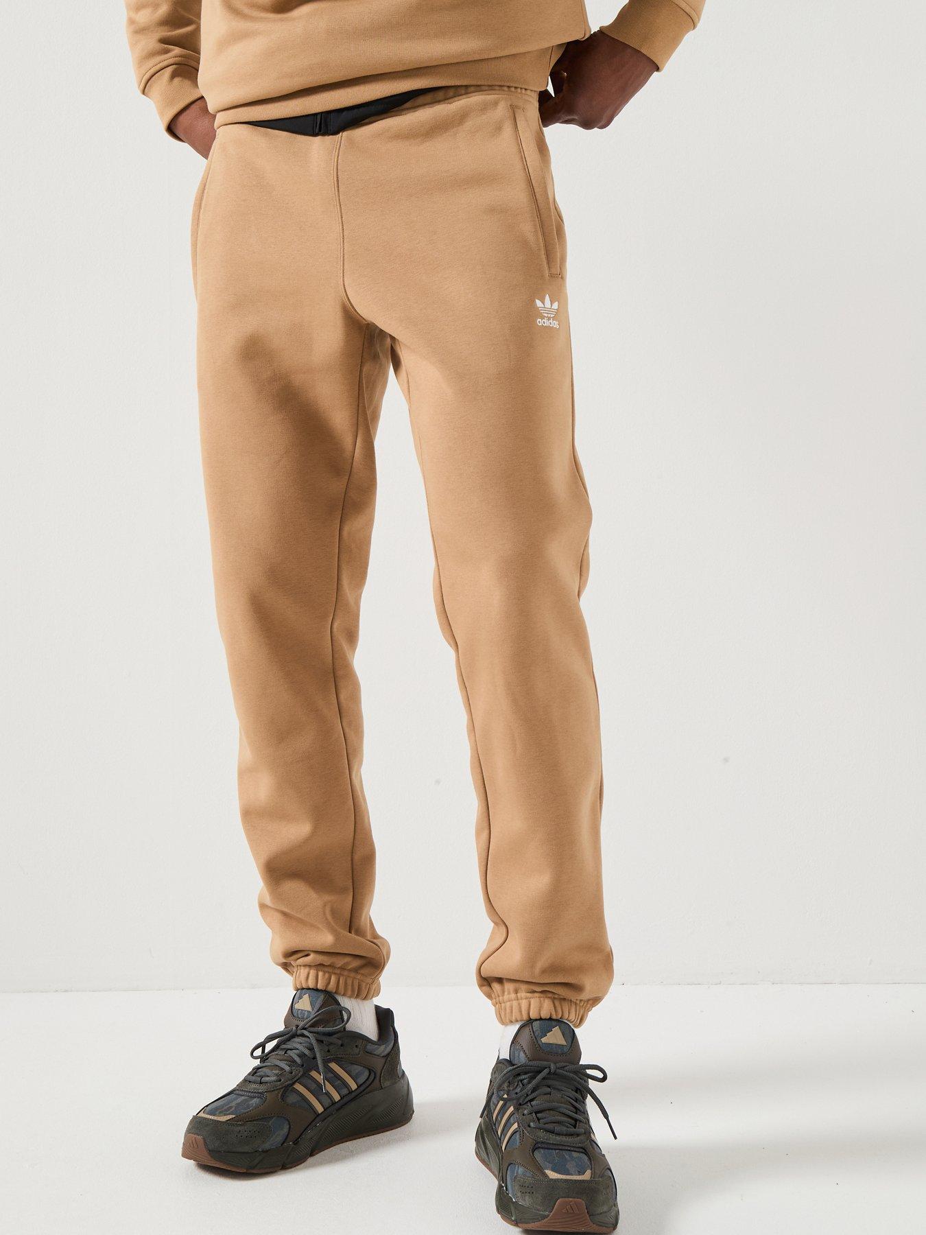  image of adidas-originals-mens-trefoil-essentials-joggers-brown