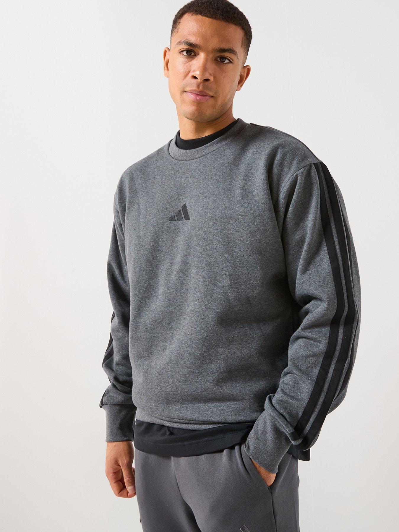 adidas-sportswear-mens-essentials-3-stripes-fleece-sweatshirt-grey