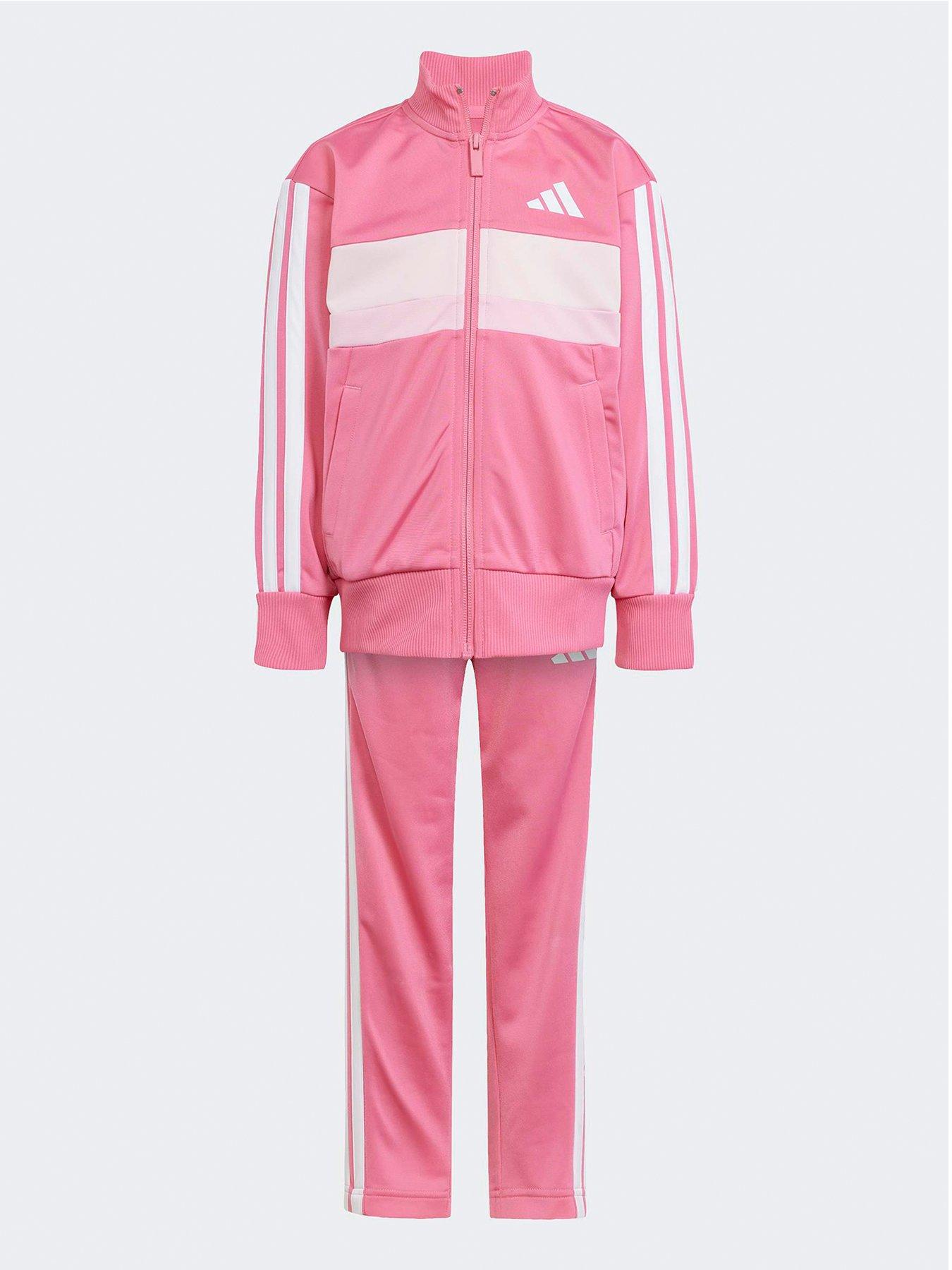 undefined Kids Girls Seasonal Essentials Tiberio 3-stripes Tricot Tracksuit -pink