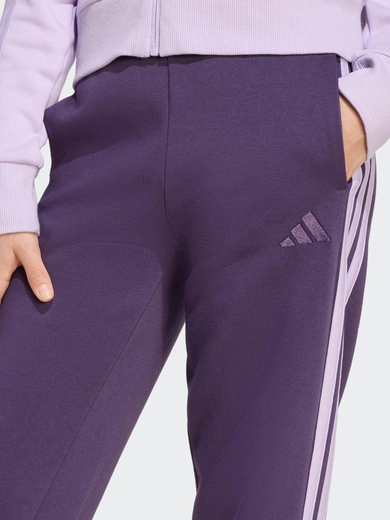  image of adidas-sportswear-junior-girls-fleece-hoodie-and-pant-tracksuit--purple