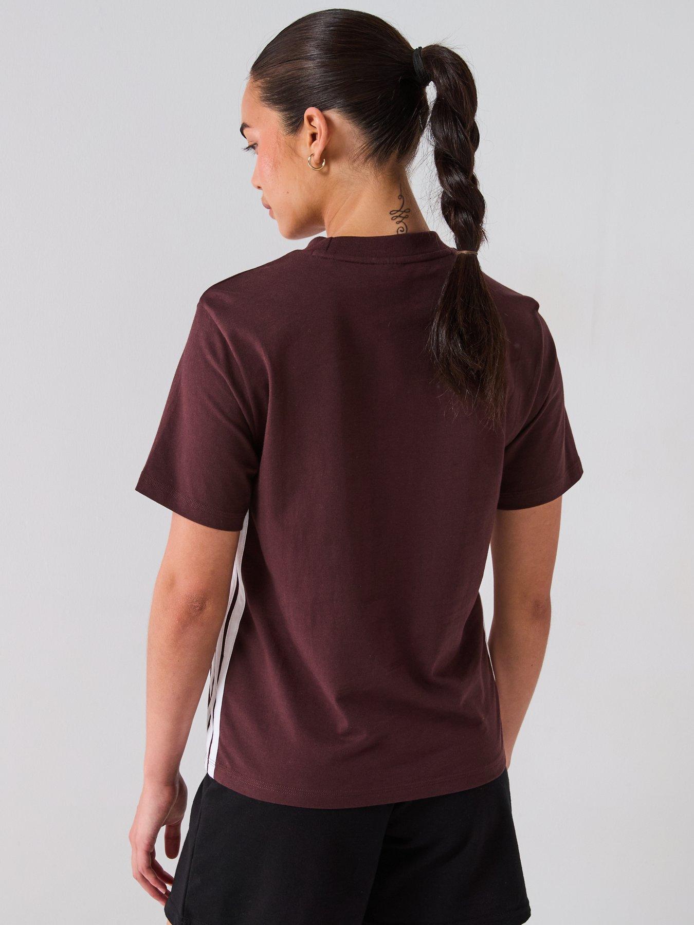 Image 2 of 6 of adidas Sportswear Women's Essentials 3-stripes Cotton T-shirt - Brown
