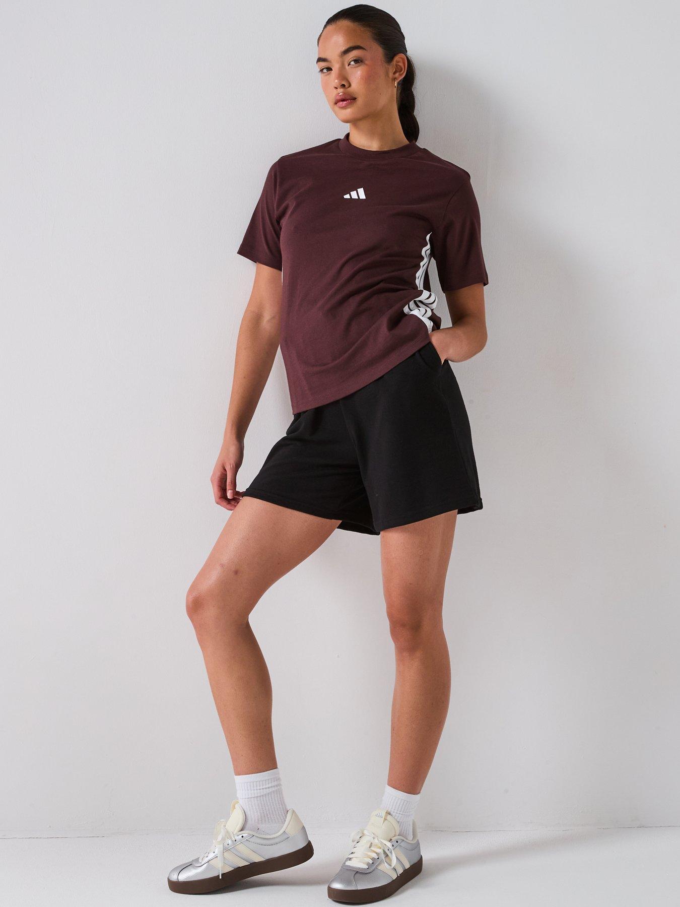 Image 3 of 6 of adidas Sportswear Women's Essentials 3-stripes Cotton T-shirt - Brown