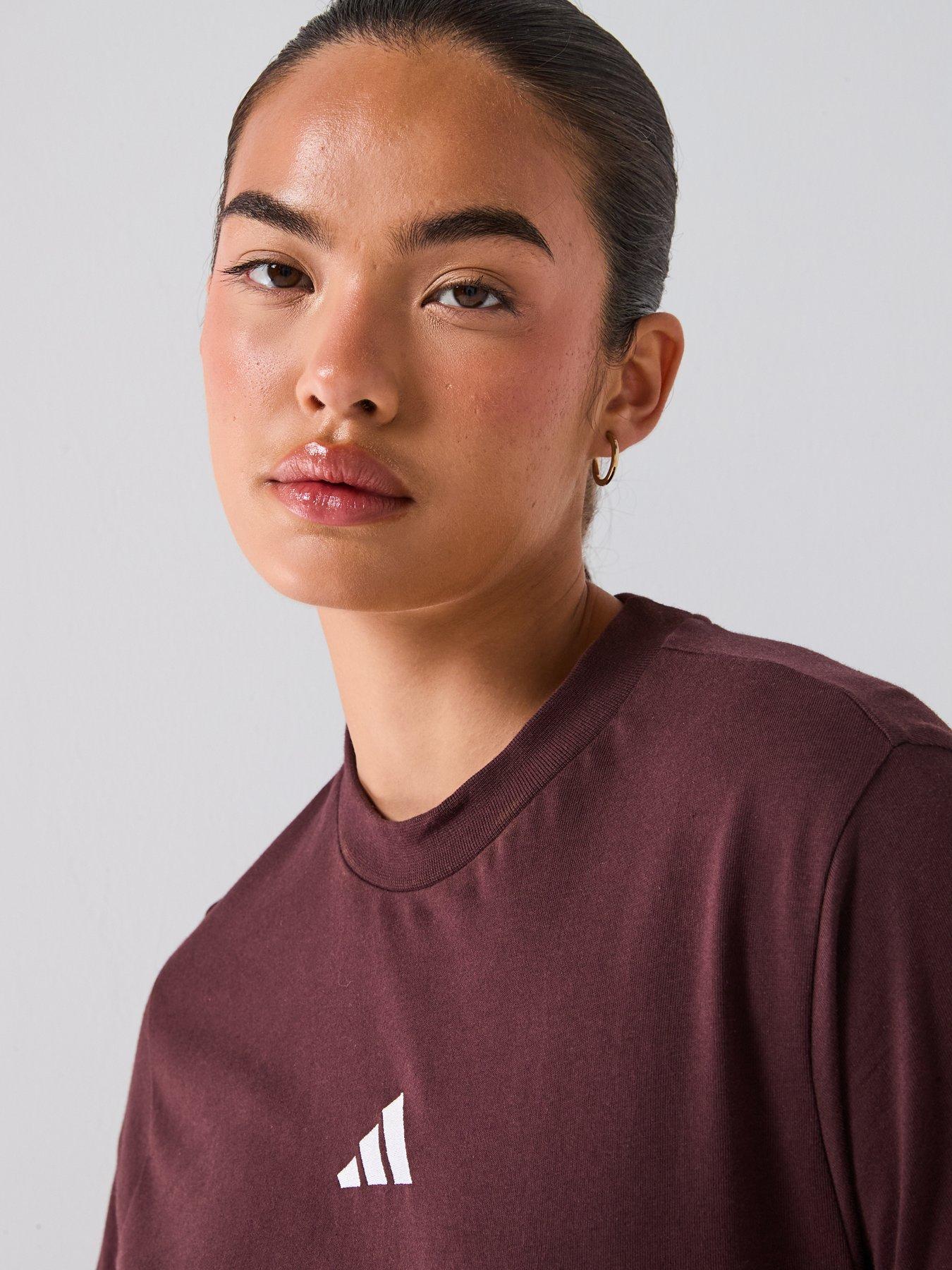 Image 6 of 6 of adidas Sportswear Women's Essentials 3-stripes Cotton T-shirt - Brown