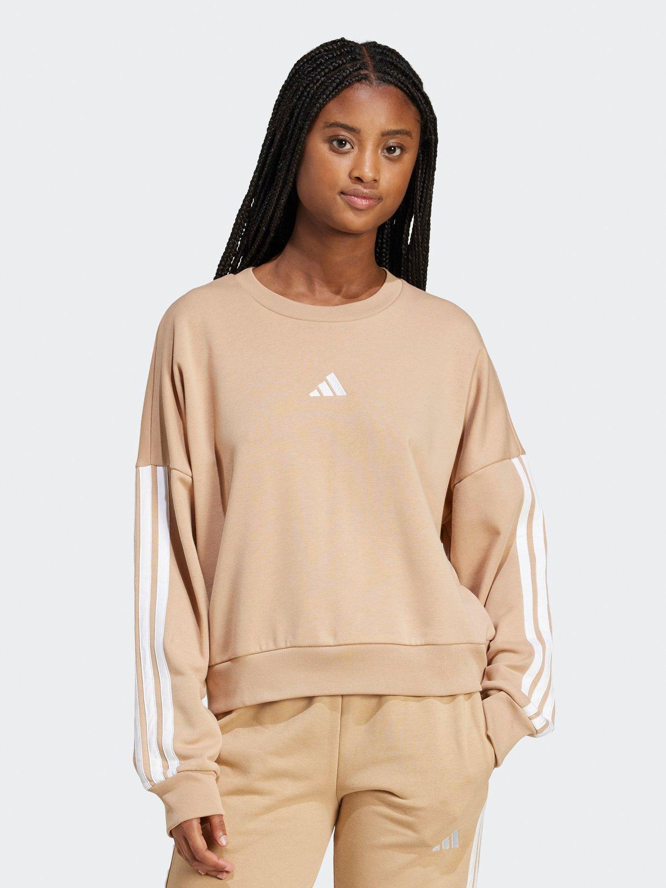 undefined Women's Essentials 3-Stripes French Terry Sweatshirt - Brown