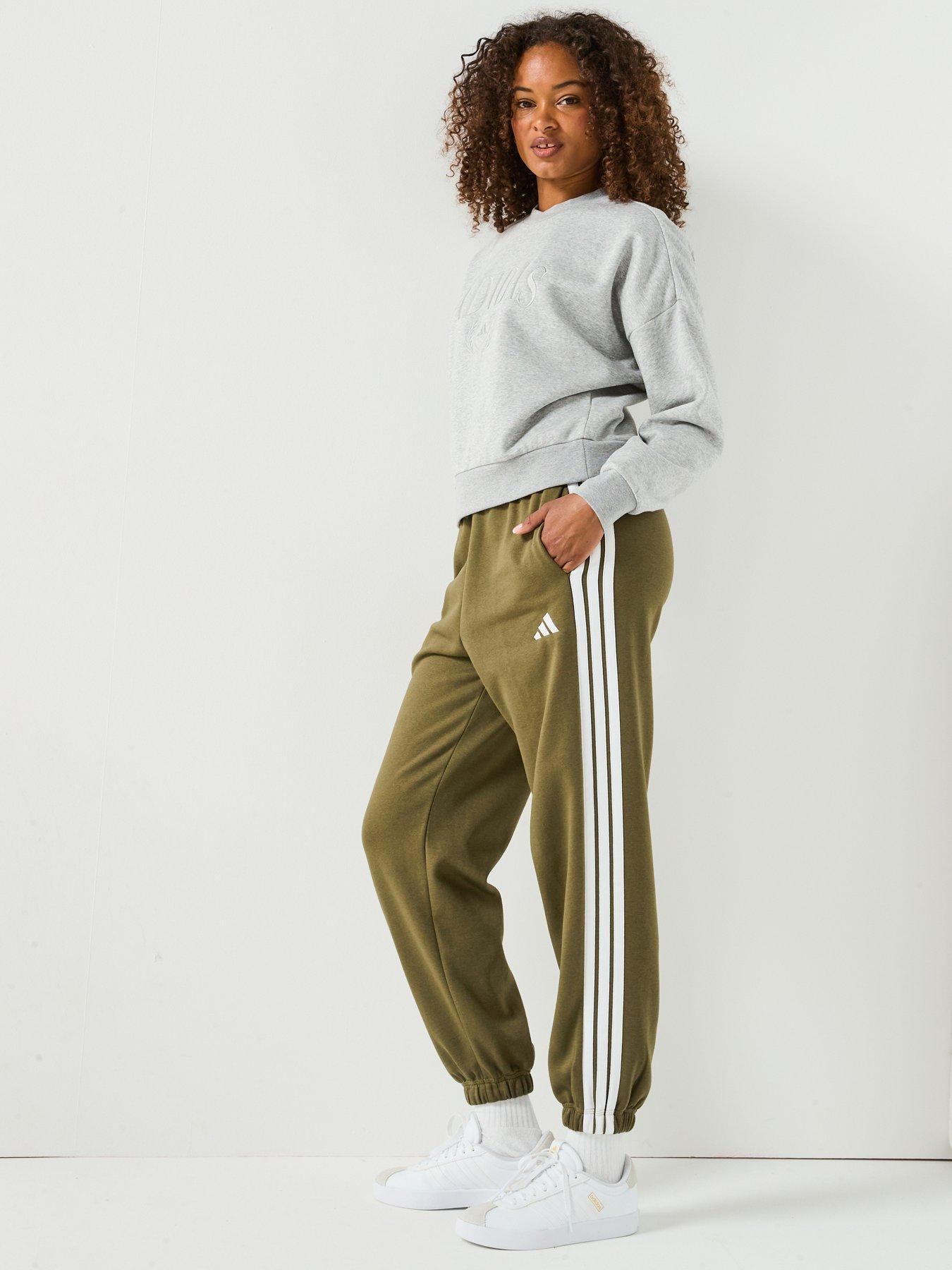 Image 5 of 5 of adidas Sportswear Women's Essentials 3-stripes Fleece Loose Pants - Green