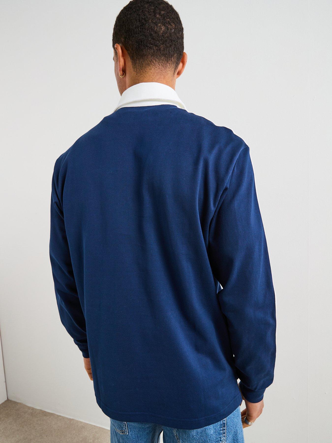 Image 2 of 6 of adidas Originals Men's Adicolor Rugby Polo Shirt - Blue