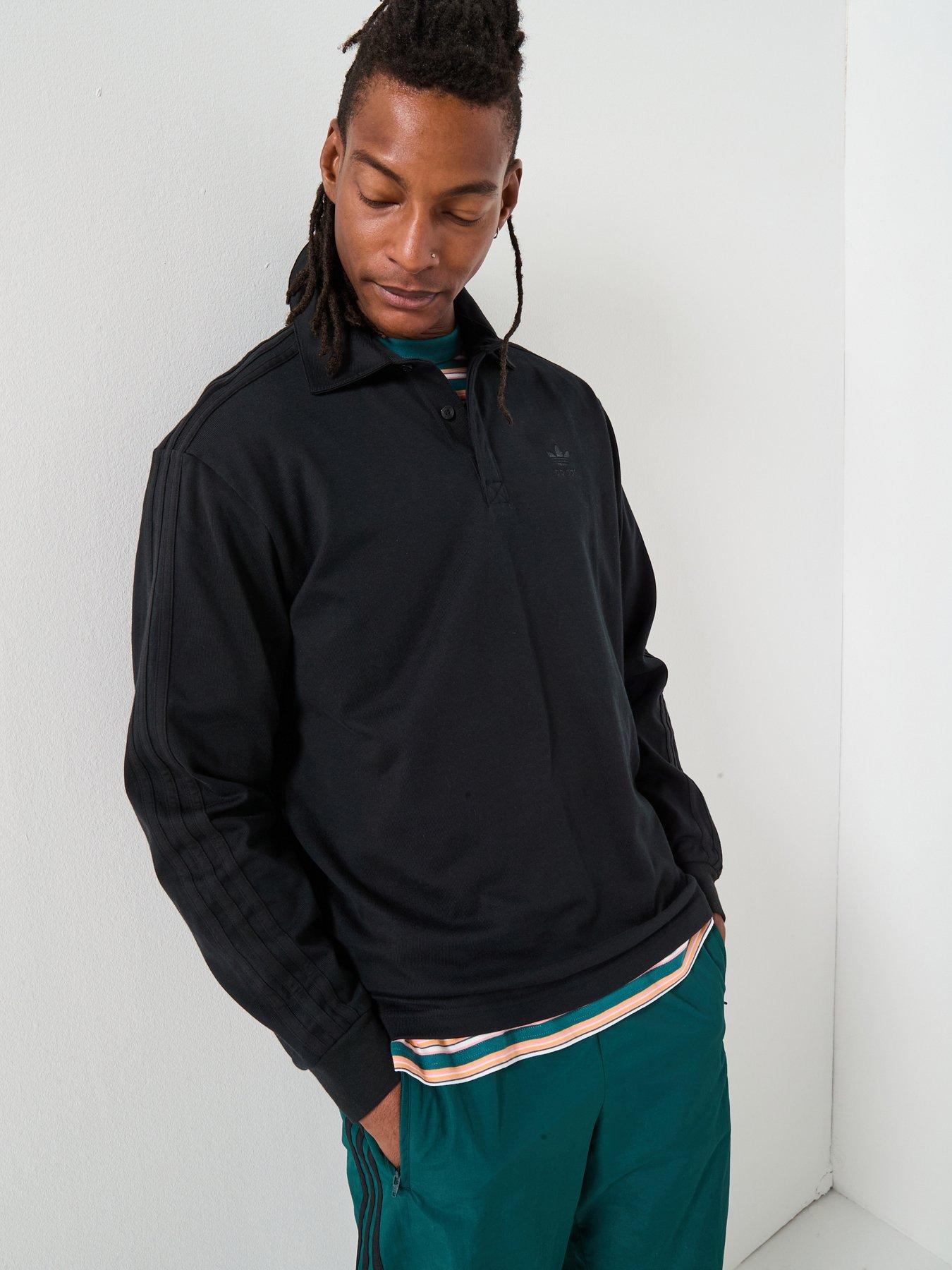 Image 1 of 6 of adidas Originals Men's Adicolor Rugby Polo Shirt - Black