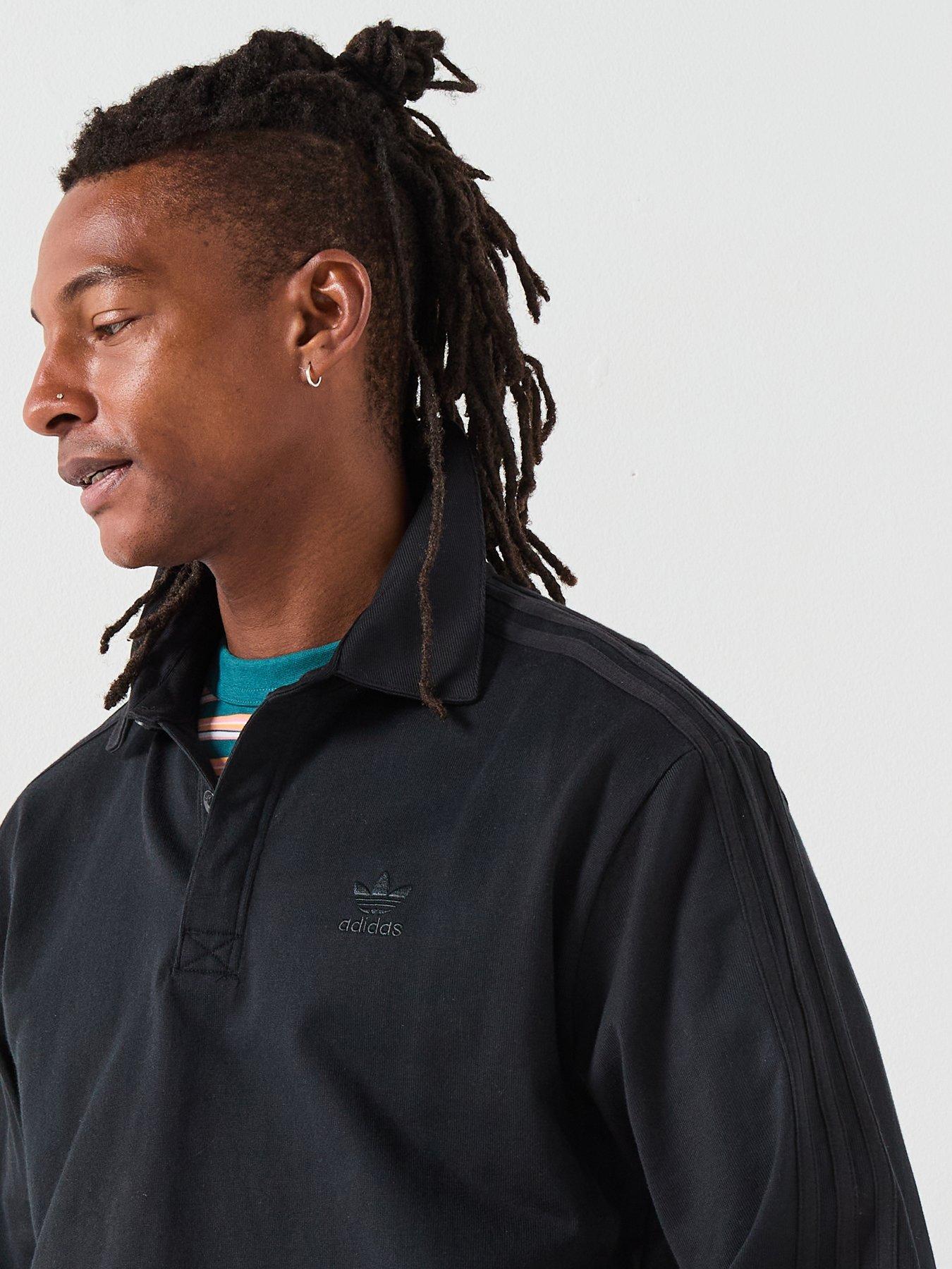 Image 4 of 6 of adidas Originals Men's Adicolor Rugby Polo Shirt - Black