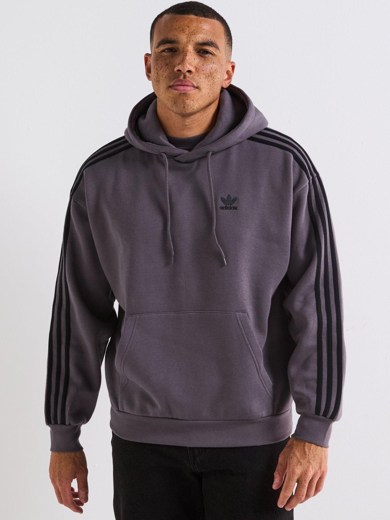 adidas Originals Men's Adicolor Baggy Fit Hoodie - Multicolour - Grey Strata/Black
