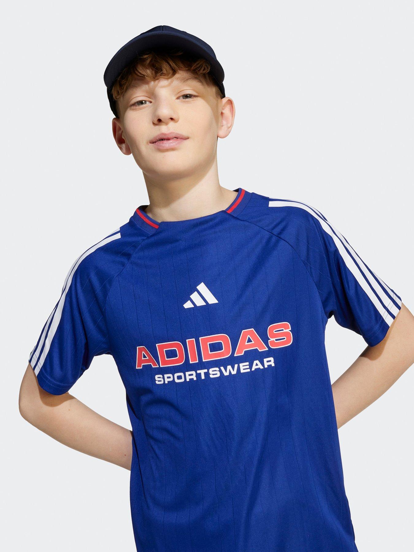 Image 4 of 5 of adidas Sportswear Junior Boys House Of Trio T-Shirt- Blue