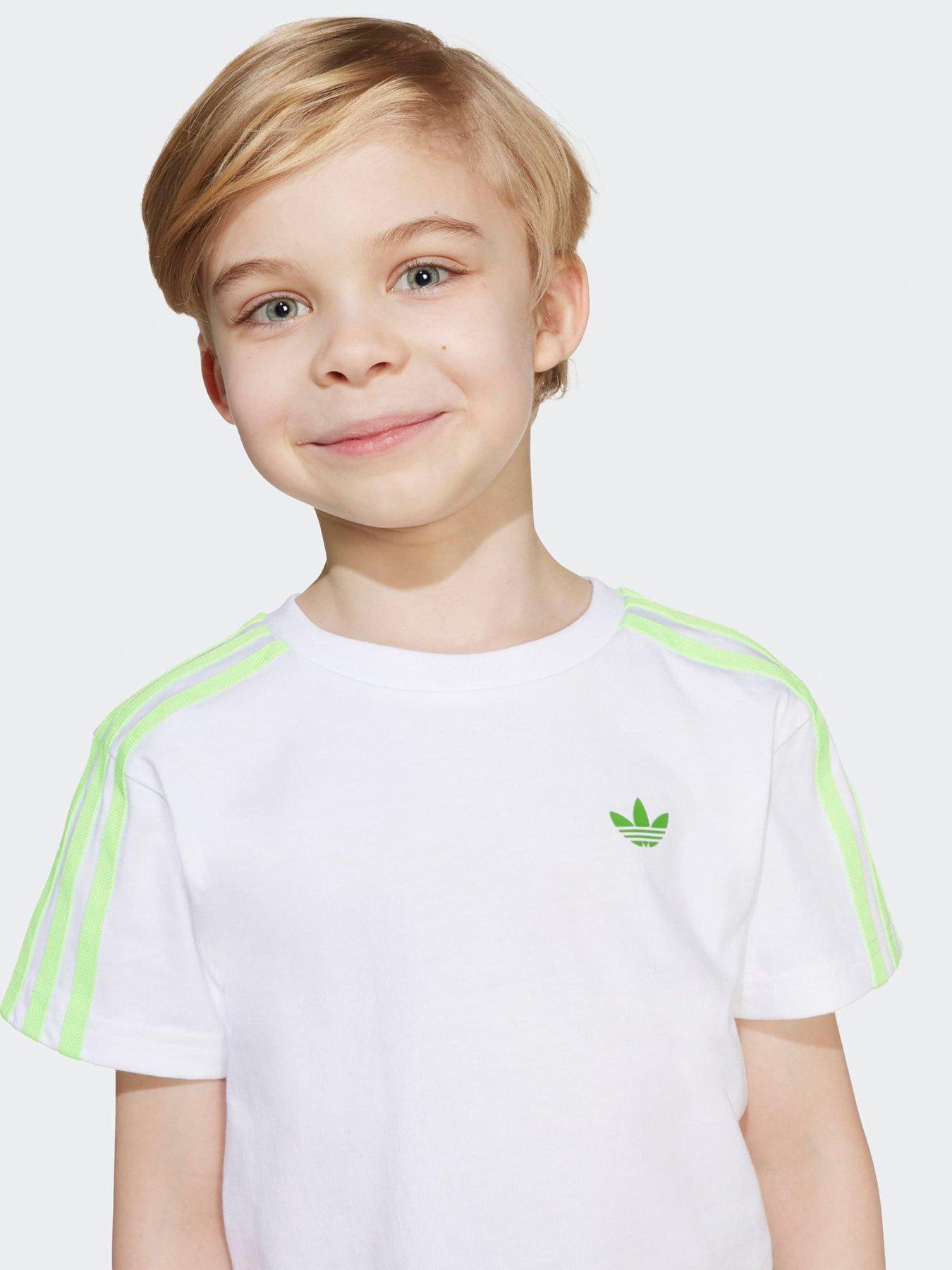 Image 4 of 5 of adidas Originals Kids Unisex X Minecraft Shorts And T-Shirt Set - White