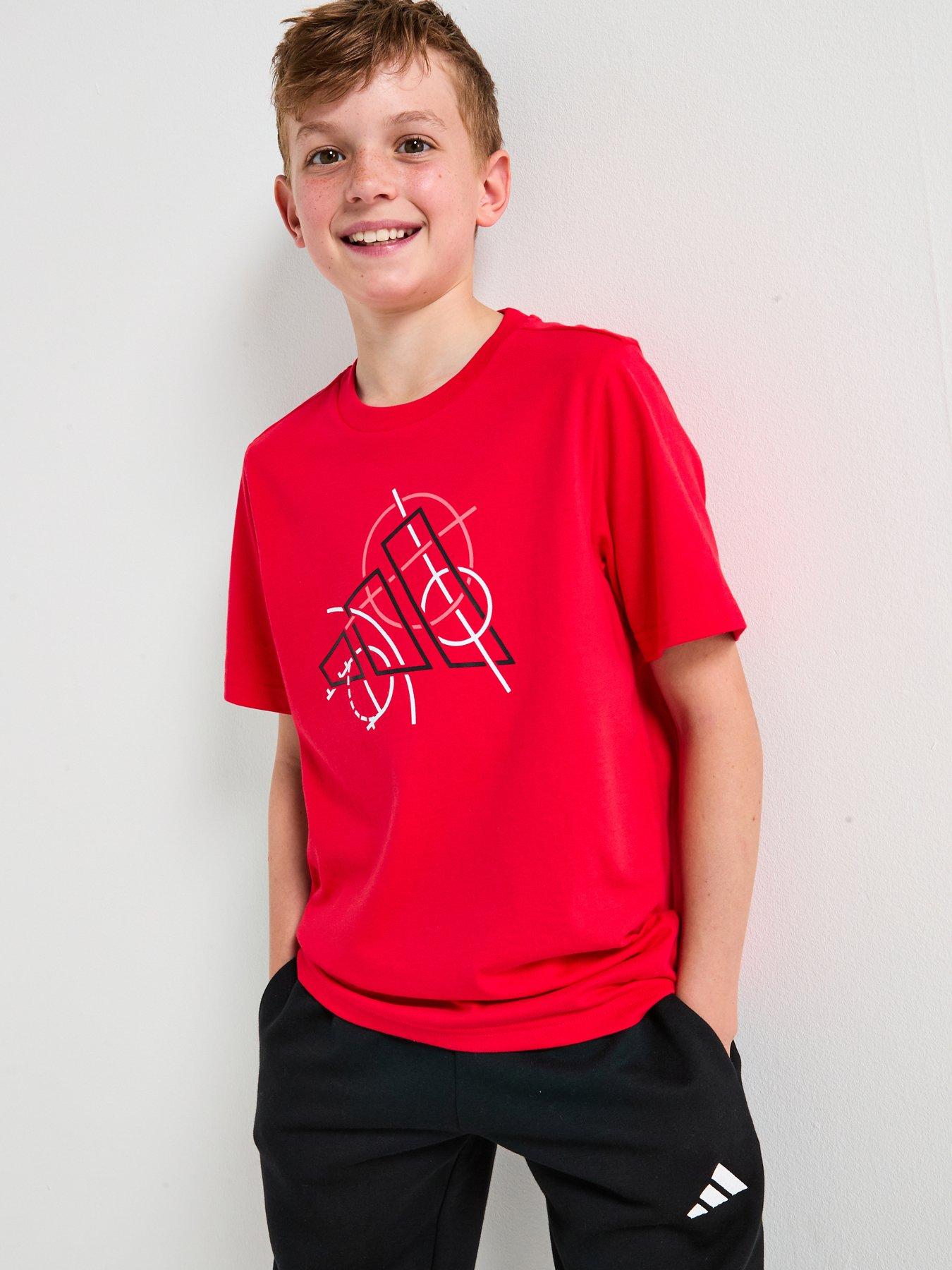 Image 1 of 6 of adidas Sportswear Junior Boys Graphic T-shirt-red
