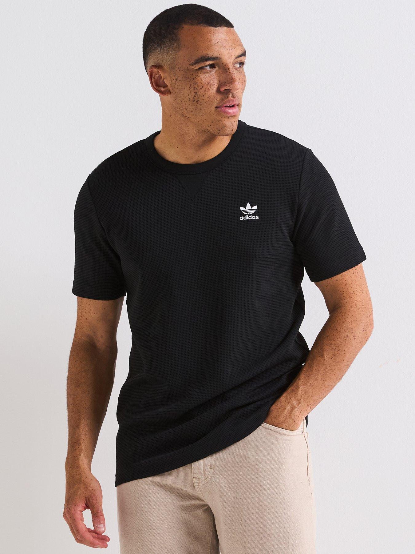 adidas Originals Men's Trefoil Essentials Waffle T-Shirt - Black
