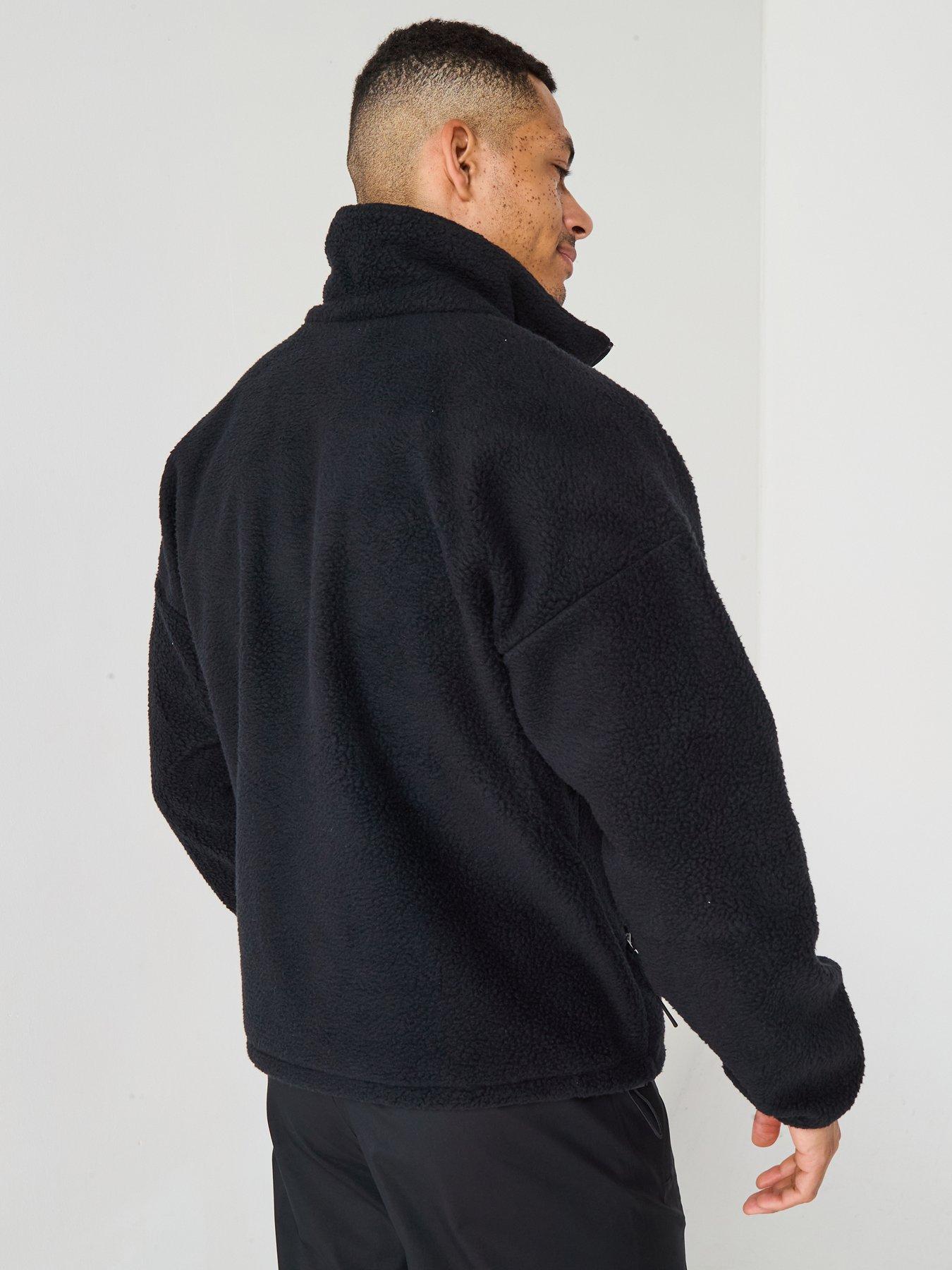  image of adidas-sportswear-mens-city-tech-high-pile-fleece-full-zip-black