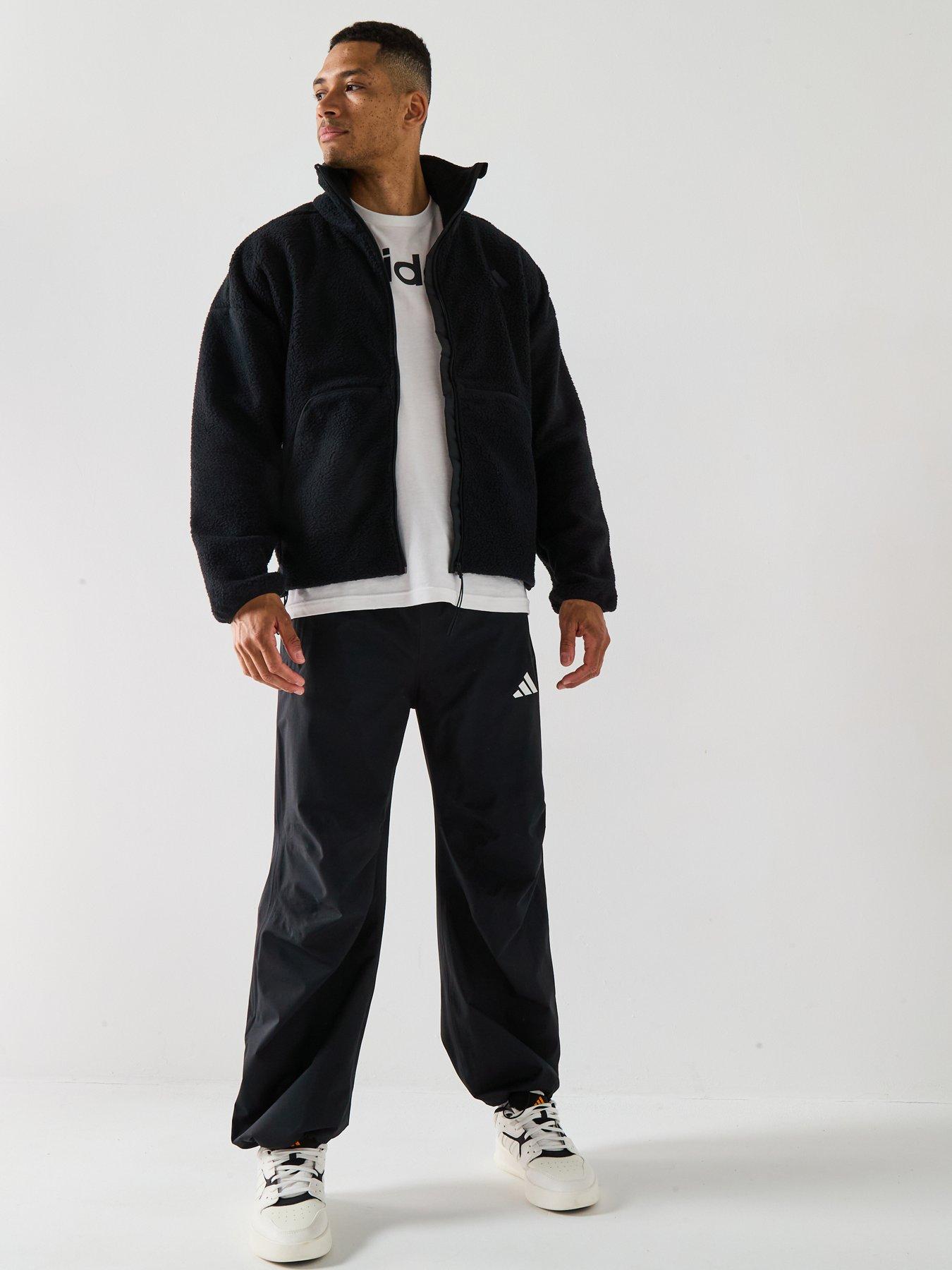  image of adidas-sportswear-mens-city-tech-high-pile-fleece-full-zip-black