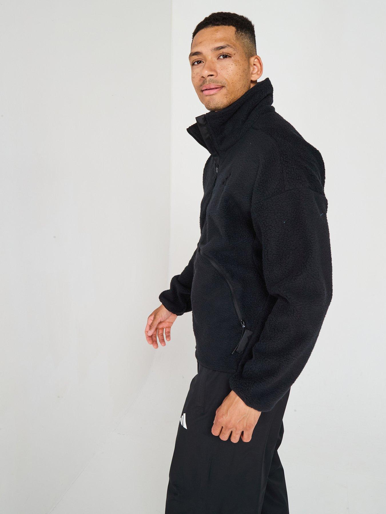  image of adidas-sportswear-mens-city-tech-high-pile-fleece-full-zip-black