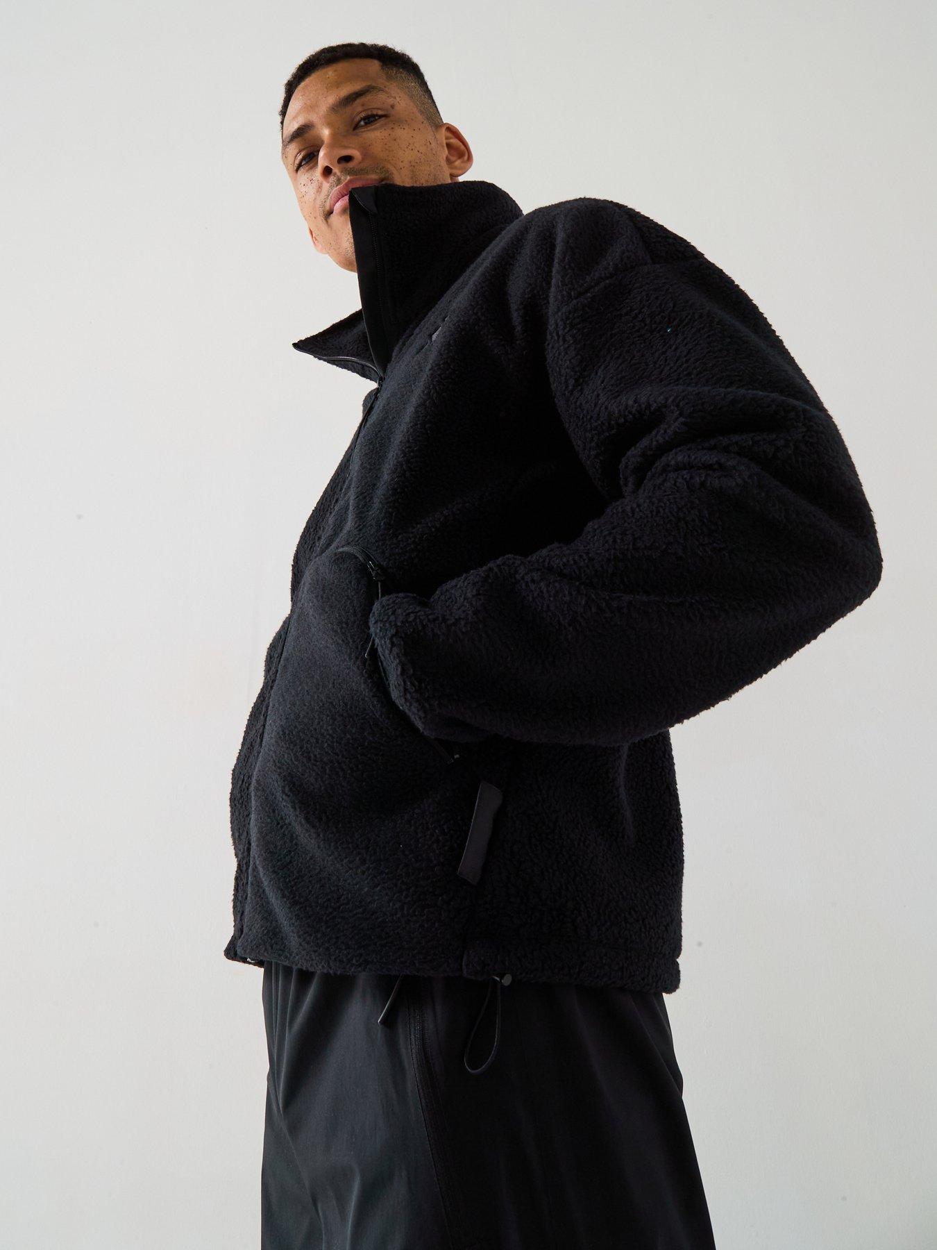  image of adidas-sportswear-mens-city-tech-high-pile-fleece-full-zip-black