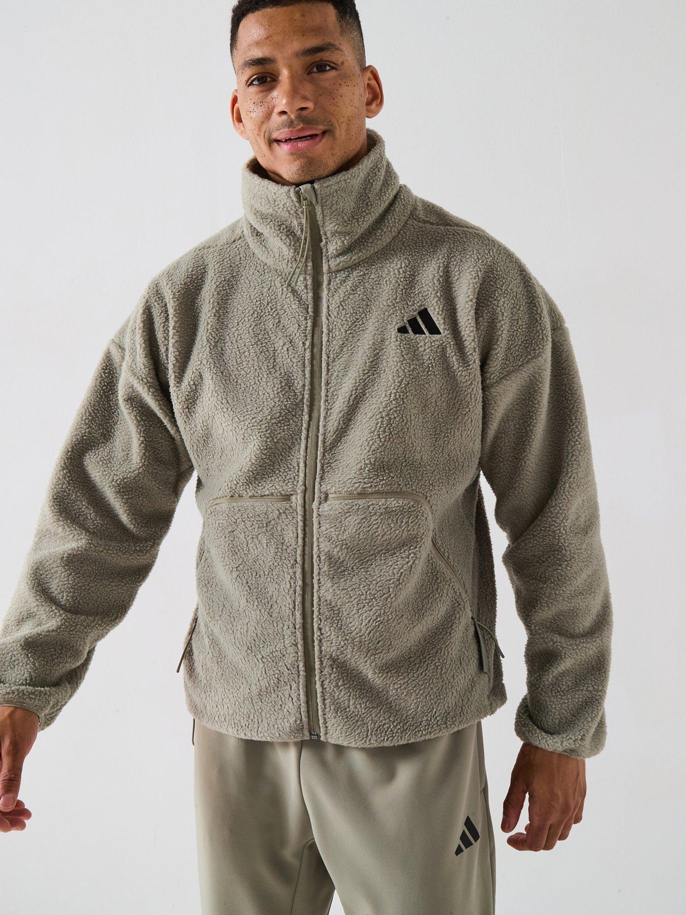 adidas Sportswear Men's City Tech High Pile Fleece Full-Zip - Green