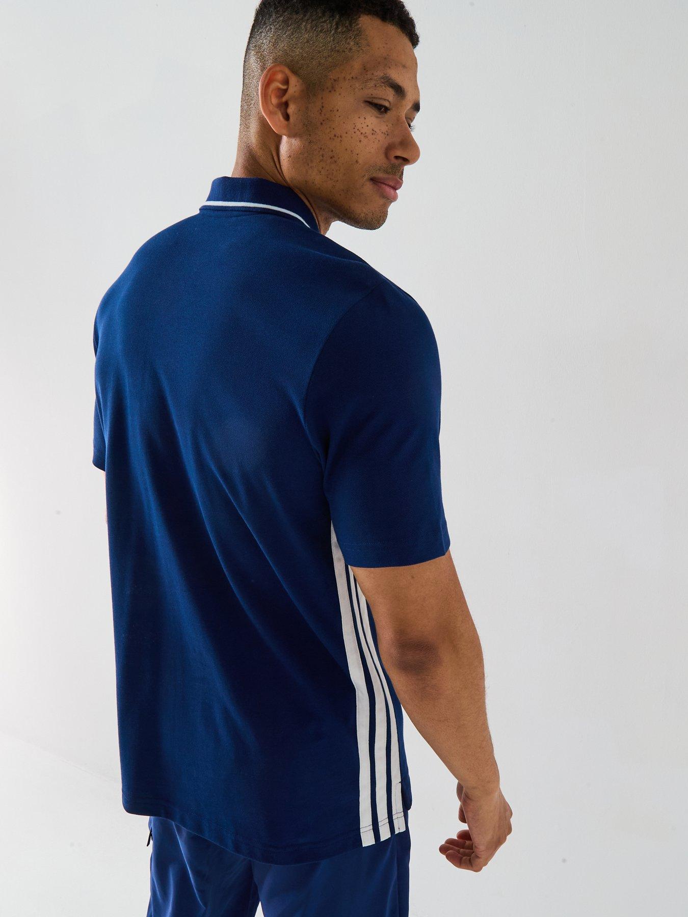  image of adidas-sportswear-mens-essentials-3-stripes-piqueacutenbsppolo-shirt-blue
