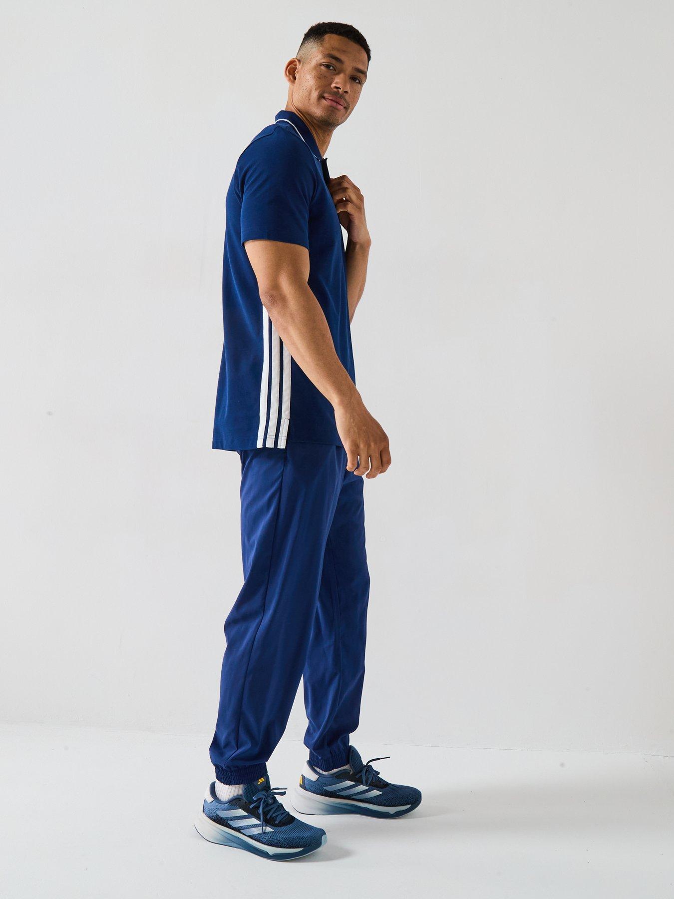  image of adidas-sportswear-mens-essentials-3-stripes-piqueacutenbsppolo-shirt-blue