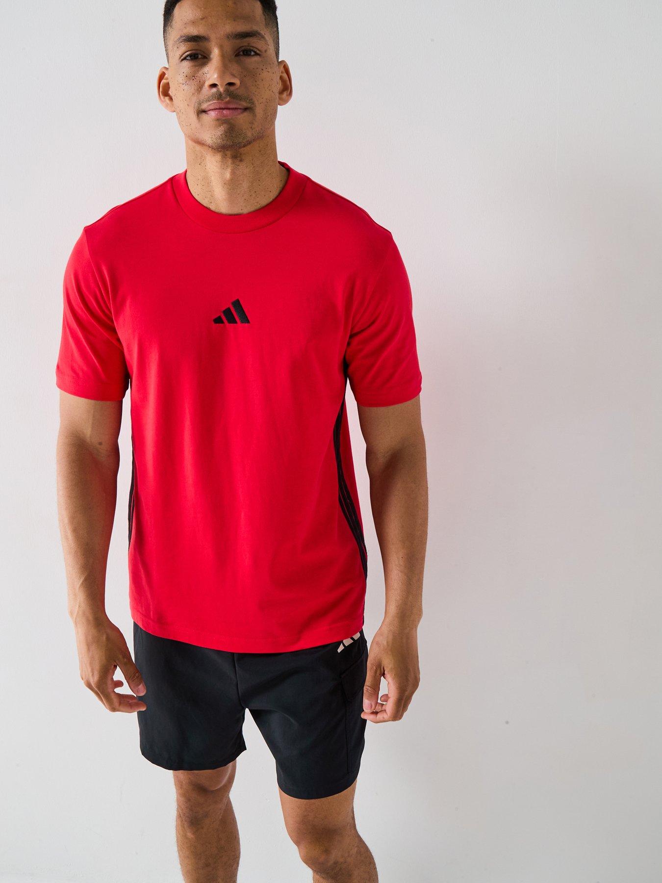 adidas Sportswear Men's Essentials 3-Stripes T-Shirt - Red