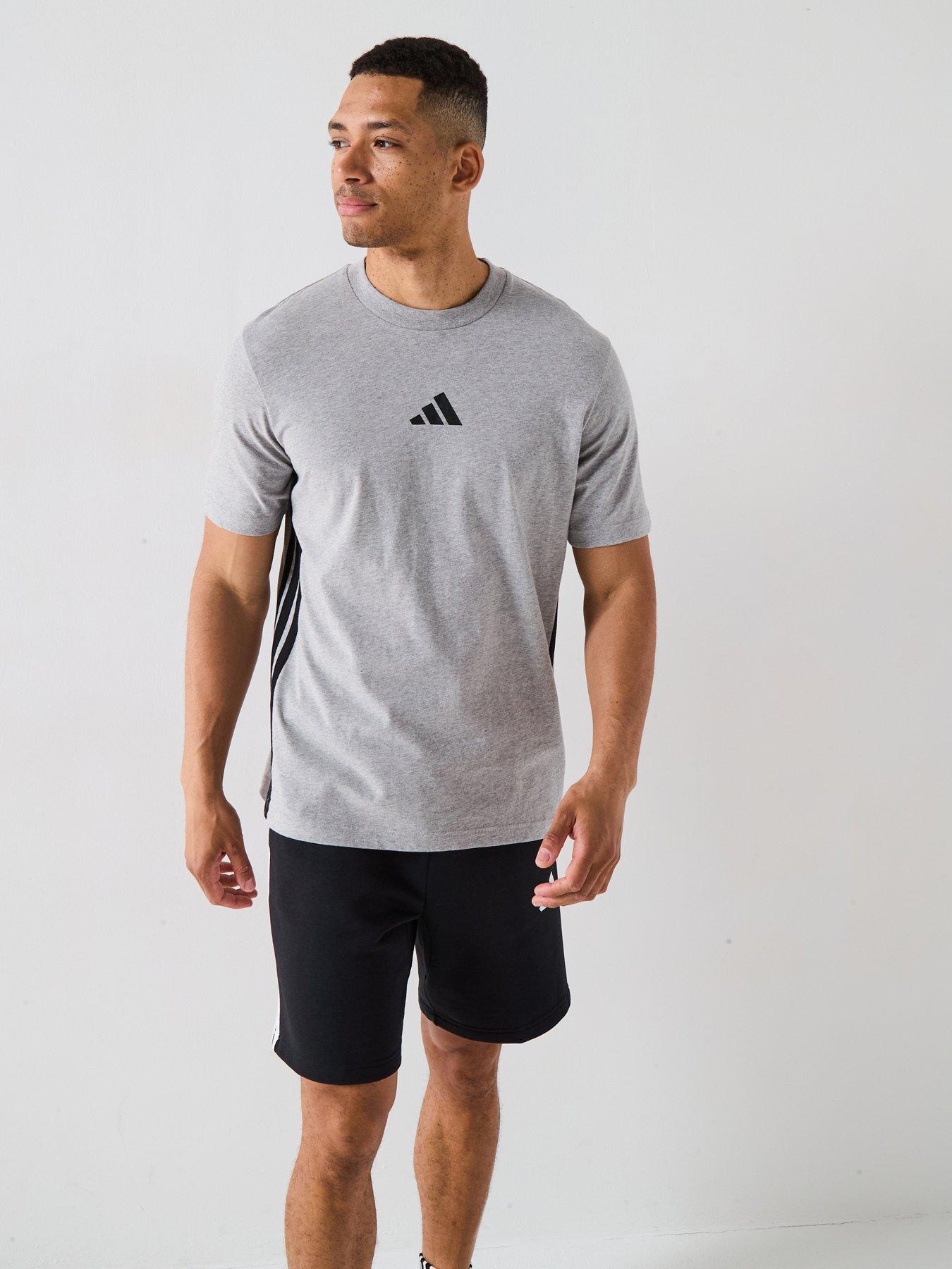undefined Men's Essential 3-Stripes Jersey T-Shirt - Grey