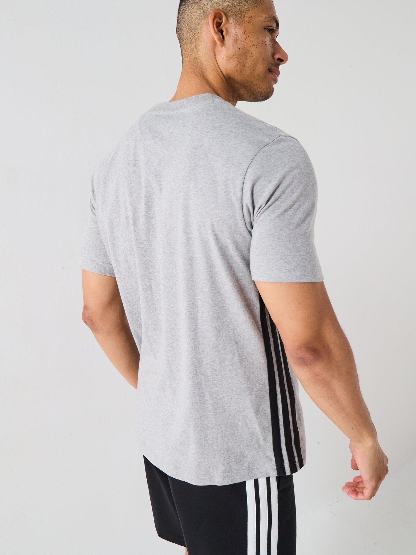 Image 2 of 4 of adidas Sportswear Men's Essential 3-Stripes Jersey T-Shirt - Grey