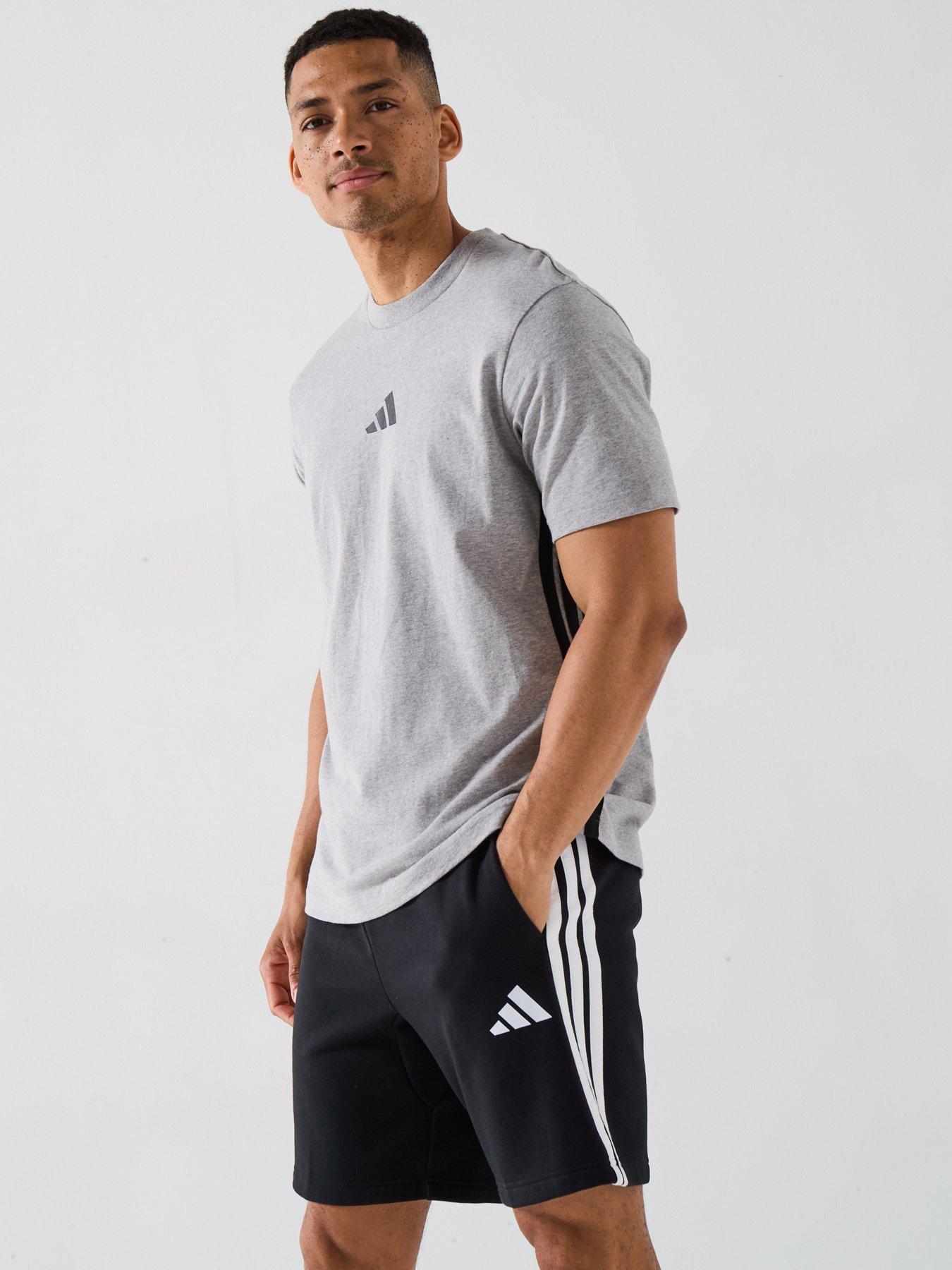 Image 4 of 4 of adidas Sportswear Men's Essential 3-Stripes Jersey T-Shirt - Grey