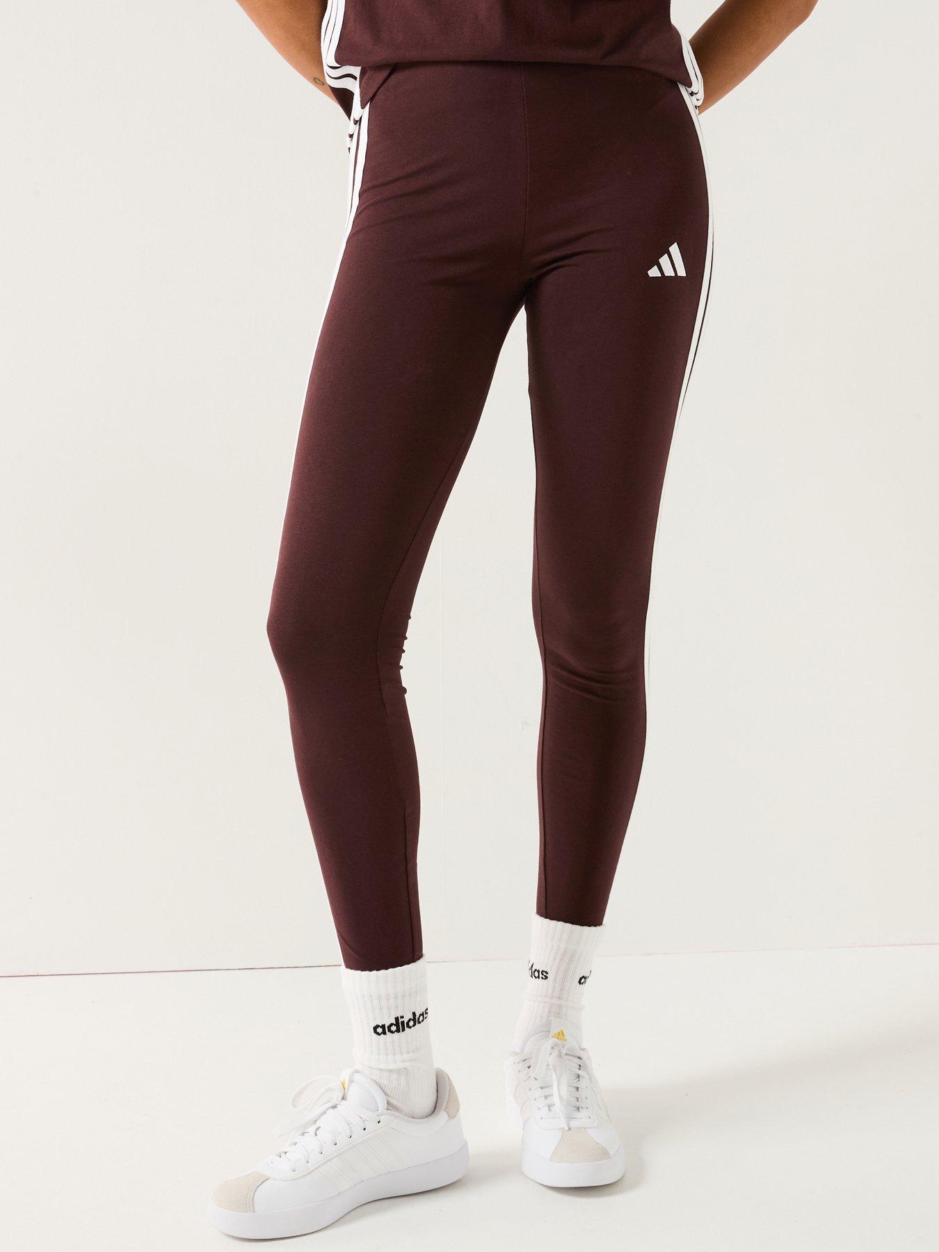 undefined Women's Essentials 3-stripes Cotton Leggings - Brown