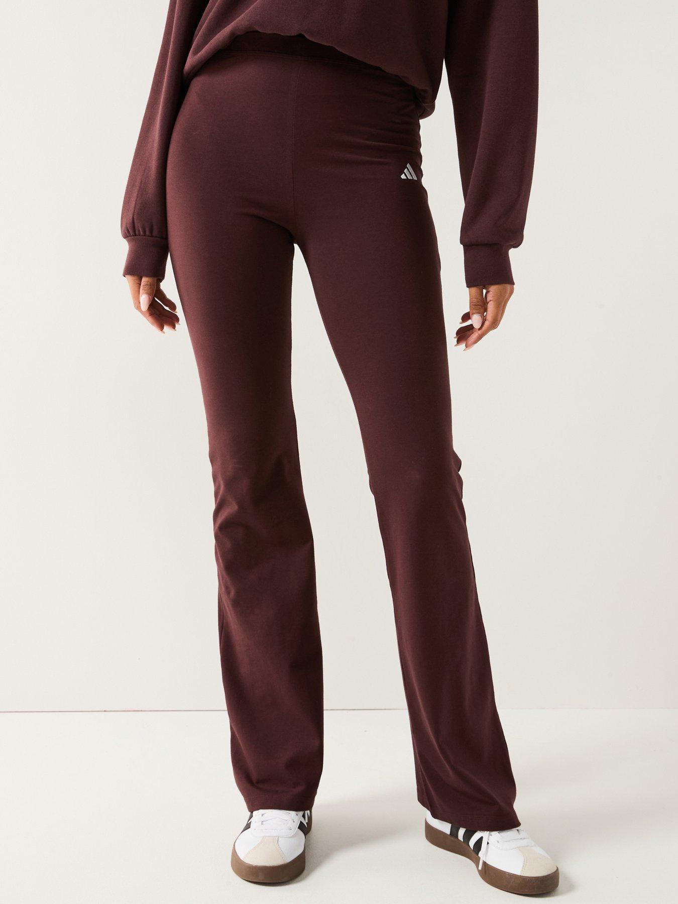 adidas Sportswear Women's Essentials Small Logo Flared Leggings - Brown