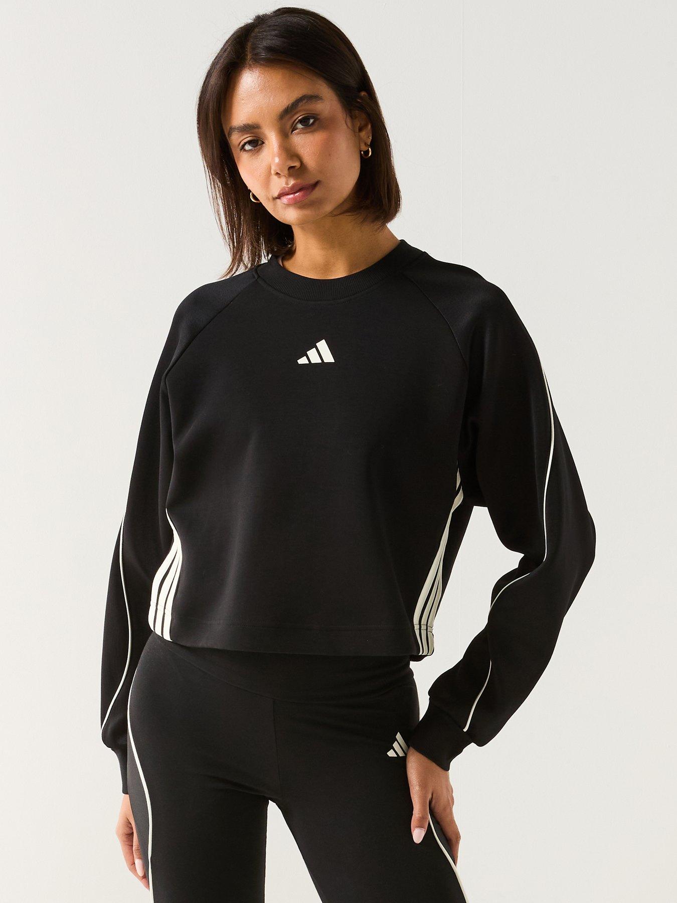 adidas Sportswear Women's Stadium 3 Stripes Sweatshirt  - Black