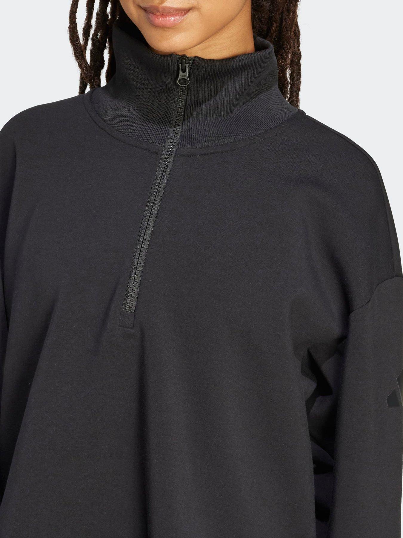  image of adidas-sportswear-womens-all-szn-soft-lux-quarter-zip-black