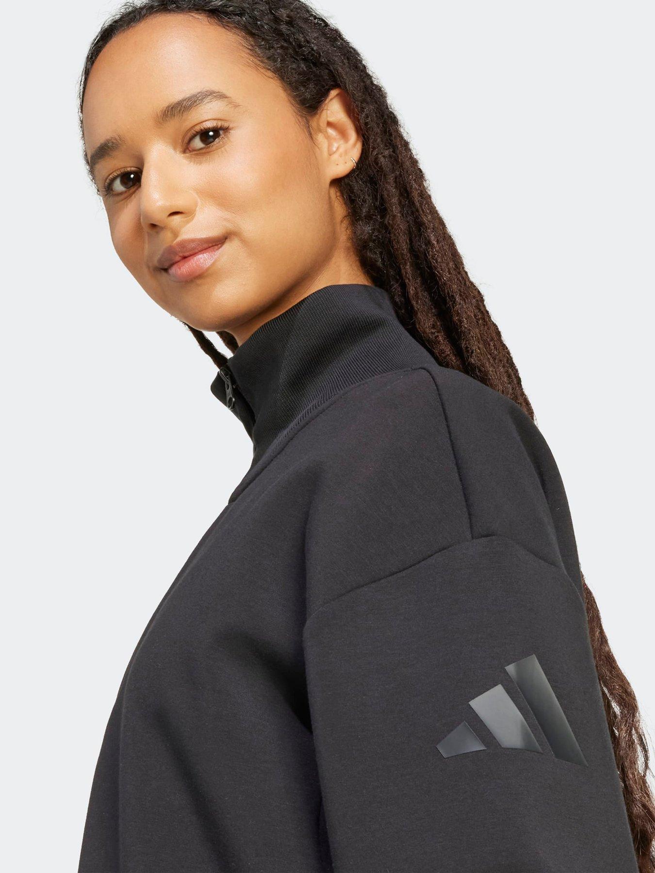  image of adidas-sportswear-womens-all-szn-soft-lux-quarter-zip-black