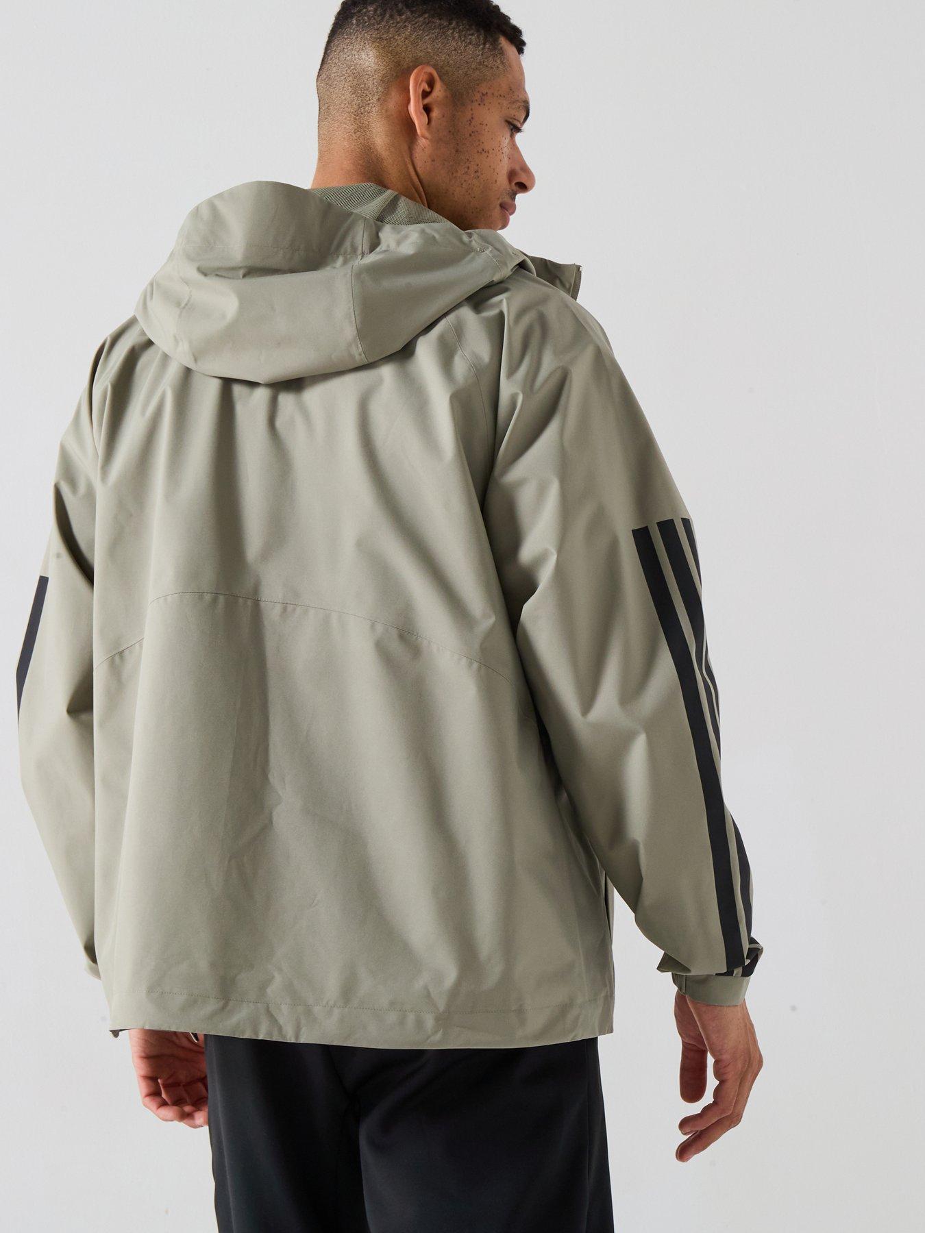 Image 2 of 6 of adidas Sportswear Men's Essentials Climaproof 3 Stripes Jacket - Green