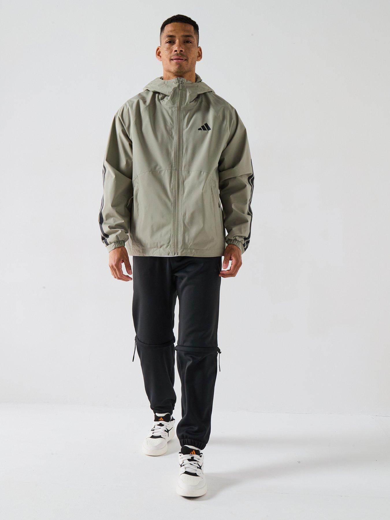 Image 3 of 6 of adidas Sportswear Men's Essentials Climaproof 3 Stripes Jacket - Green