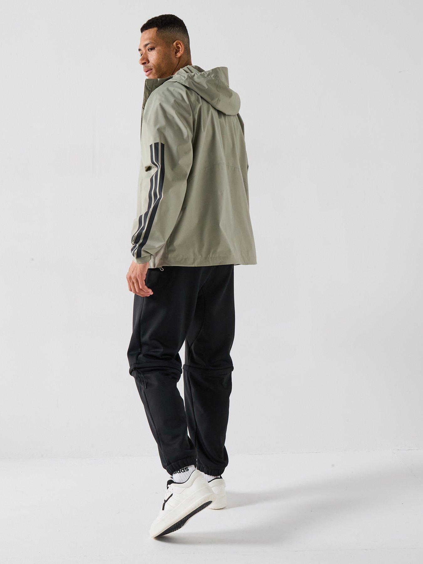 Image 5 of 6 of adidas Sportswear Men's Essentials Climaproof 3 Stripes Jacket - Green