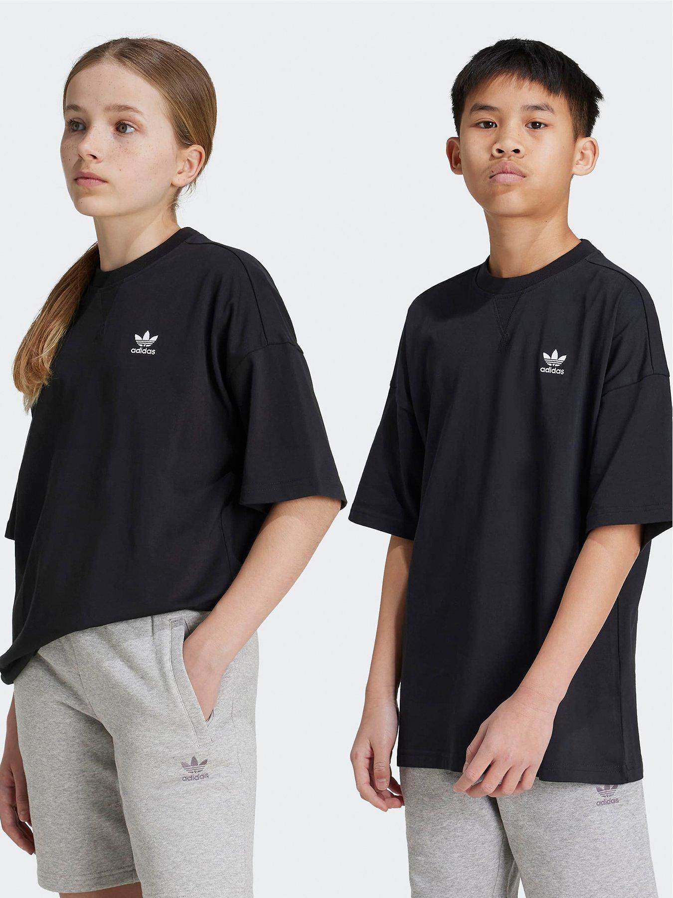 undefined Junior Unisex Trefoil Essentials T-shirt  - Black