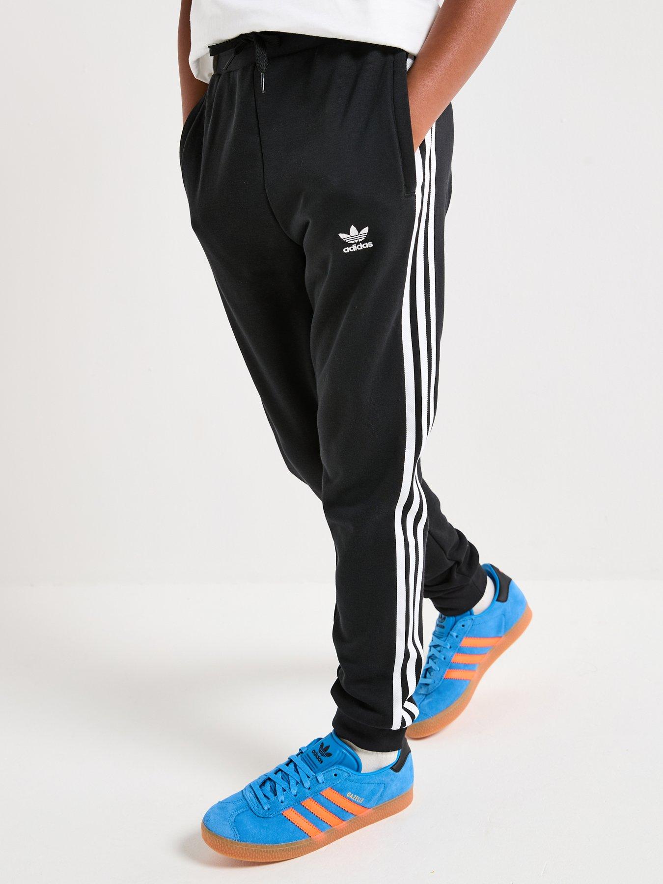 undefined Junior Unisex Trefoil Joggers- Black