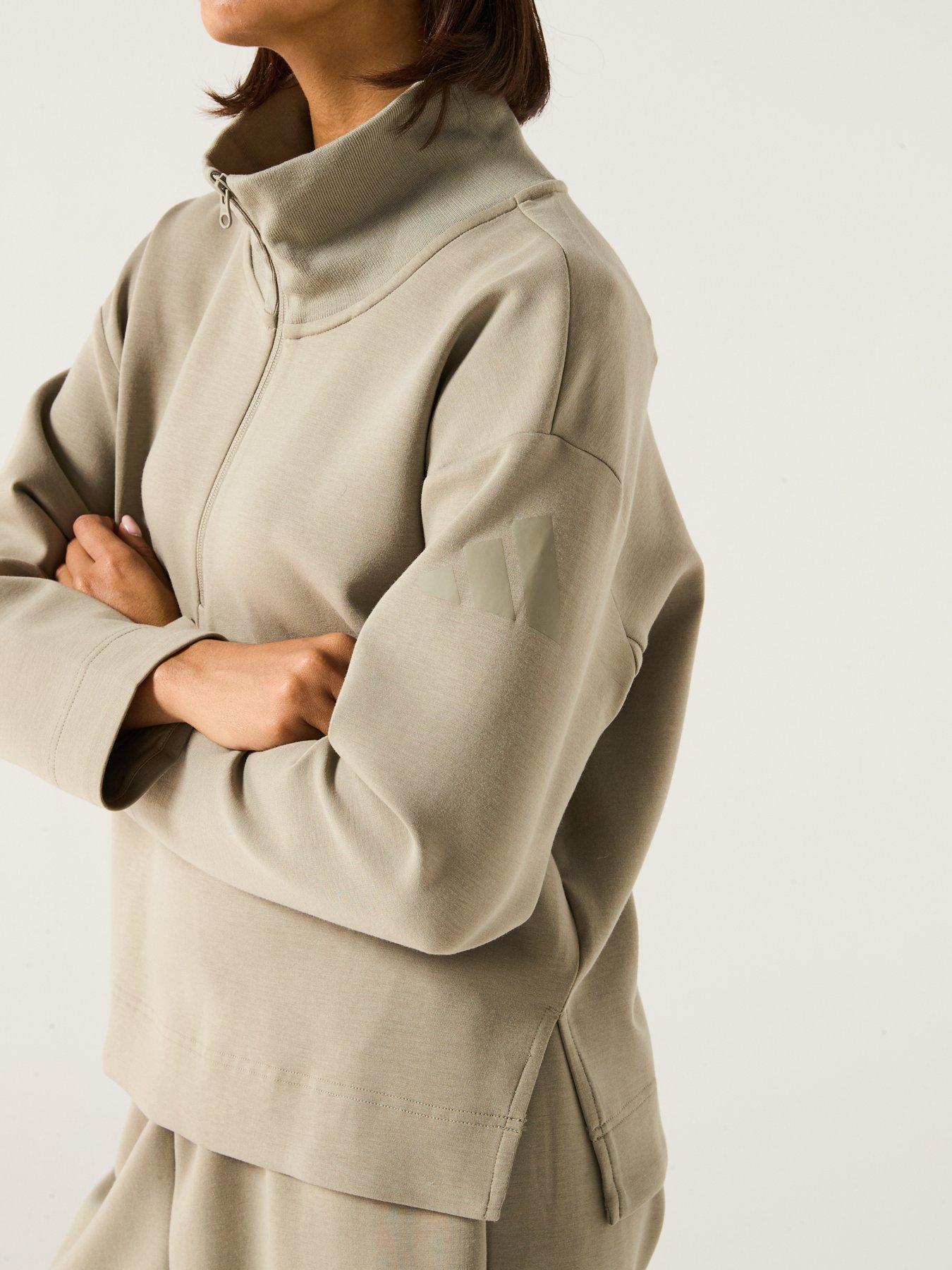  image of adidas-sportswear-womens-all-szn-soft-lux-quarter-zip-green