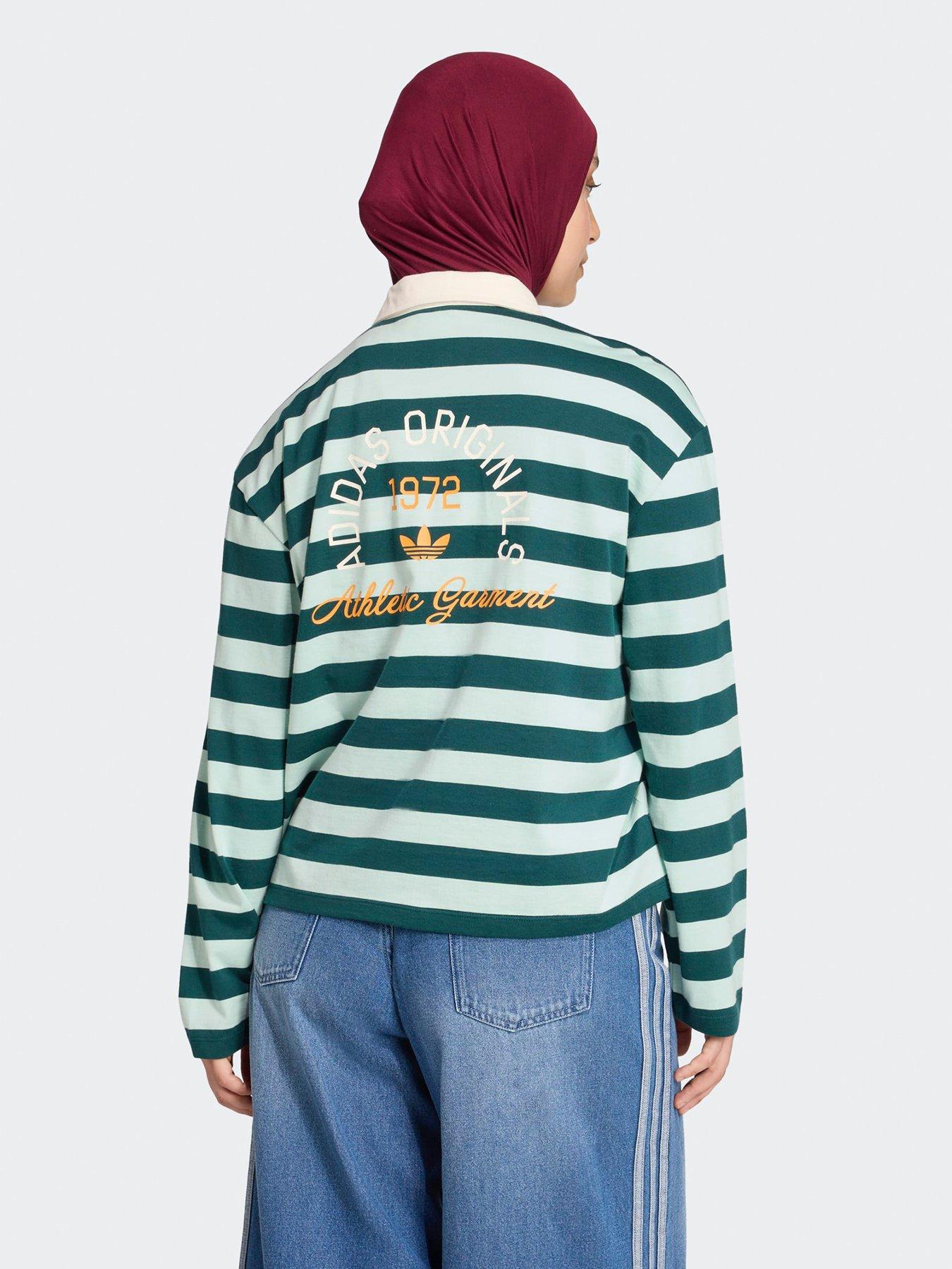 Image 2 of 5 of adidas Originals Womens Long Sleeve Graphic Polo - Green