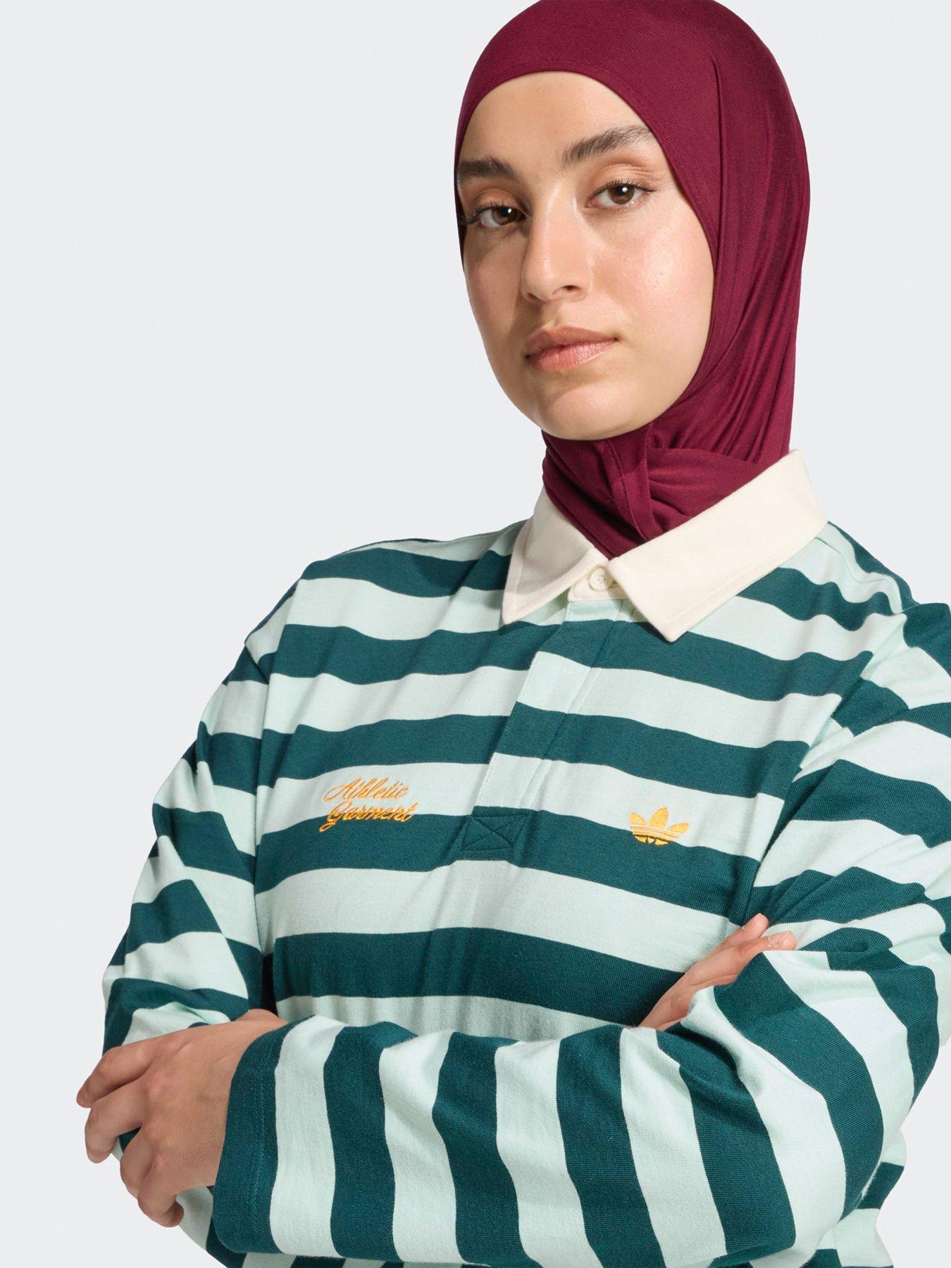 Image 4 of 5 of adidas Originals Womens Long Sleeve Graphic Polo - Green