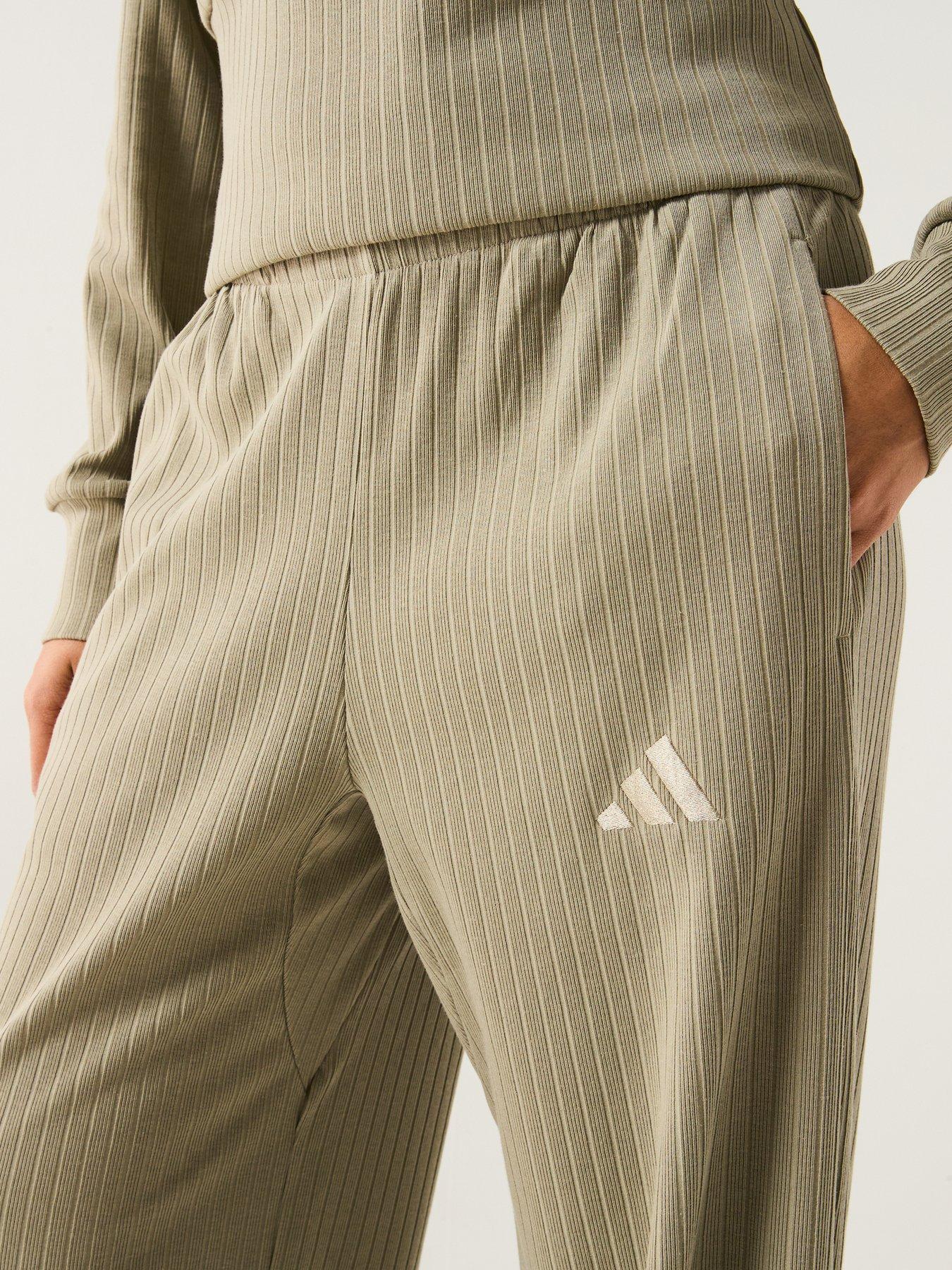 Image 4 of 6 of adidas Sportswear Womens Wide Leg Ribbed Pant - Green